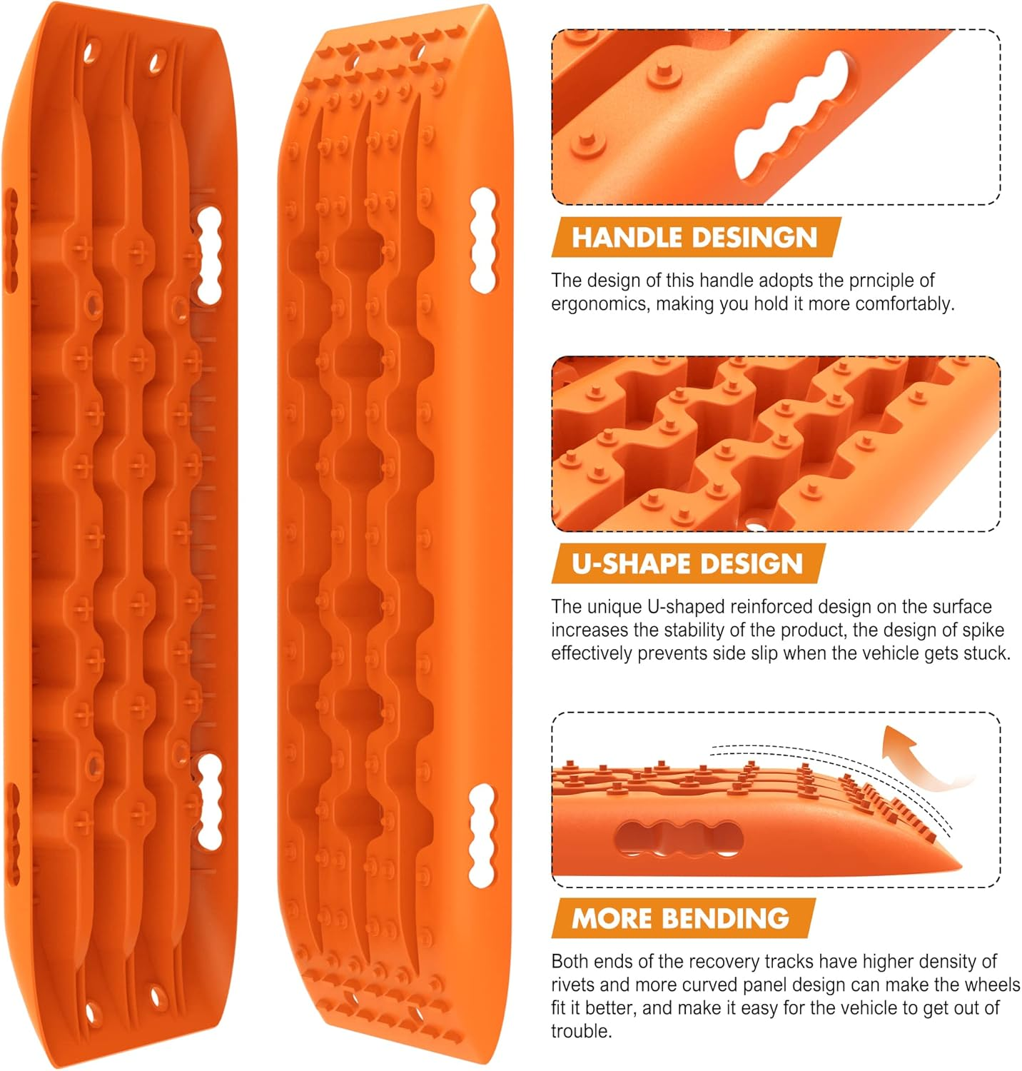 X-BULL Recovery Tracks 4X4 Recovery Boards Offroad 4Wd Tracks 22046LBS/10000KG Stand for Automotive Accessories Tires and Wheels in the Sand Mud Snow(Gen 2.0) image number 2