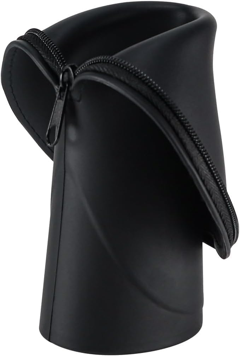 Silicone Makeup Brush Holder, Stand-Up Travel Pouch with Zipper, 1 Piece image number 2