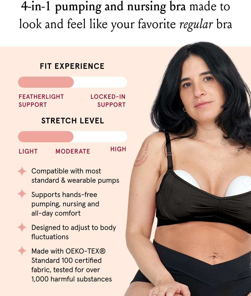 Bodily - Nursing, Pumping, Maternity Bra - Hands-Free and Wearable Pump Compatible - S-3X image number 6