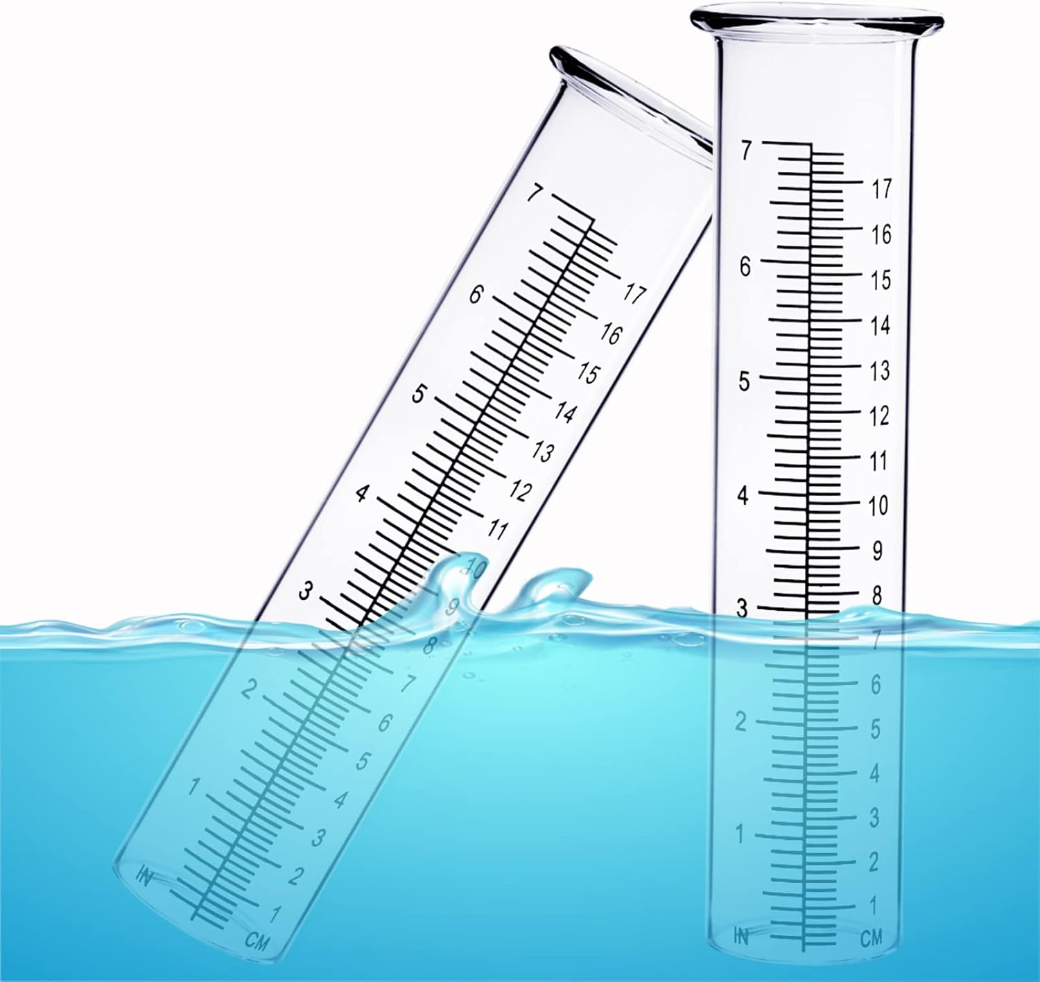 BIUWING 7 Inch Rain Gauge Replacement Tube Glass for Yard Garden and Outdoor Home, with Clean Brush image number 5