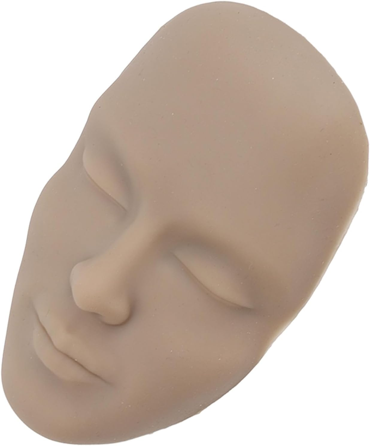 Cryfokt 3D Silicone Makeup Practice Face Board Reusable Cosmetic Mannequin with 7PCS Brush for Beginner, Portable Beauty Training Tool for Makeup Artists (Medium Skin Color)