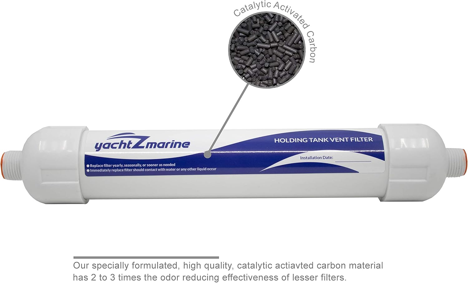 Holding Tank Vent Filter - Direct Generic Replacement For: Dometic, ECO, Sealand, Saniguard, Marine Holding Tank Vent Filter (5/8" Vent Hose Applications with 3/4" GHT Connectors) 311004