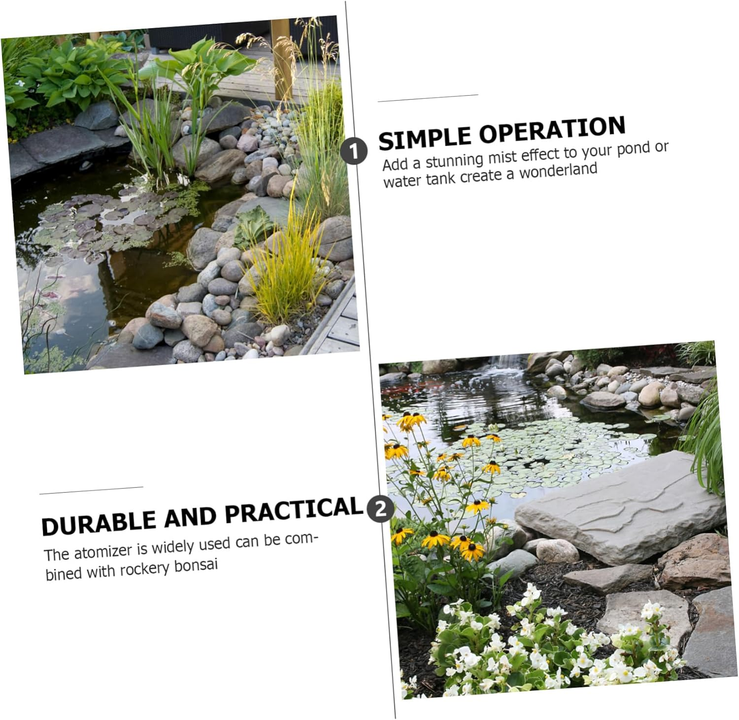 Happyyami 1Set Maker Atomizer Machine for Fountain and Humidifier with Design for Rockery and Bonsai Easy to Install and Operate Creates Stunning Fog Effect image number 5