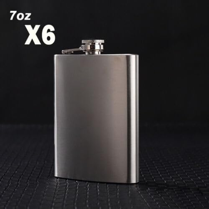 Ariv Hommey 6X 7Oz Stainless Steel Hip Flask Pocket Liquor Alcohol Engravable Whiskey Bottle image number 4