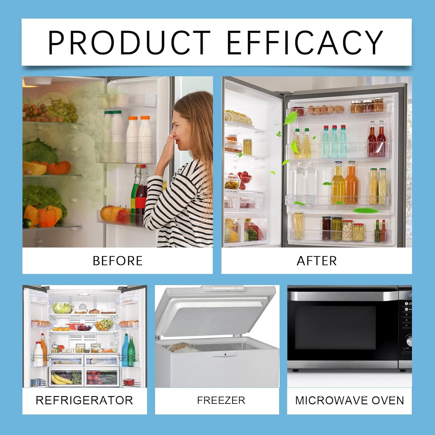 Refrigerator Deodorant Box, 50G, Activated Coconut Shell Carbon, Odour Remover