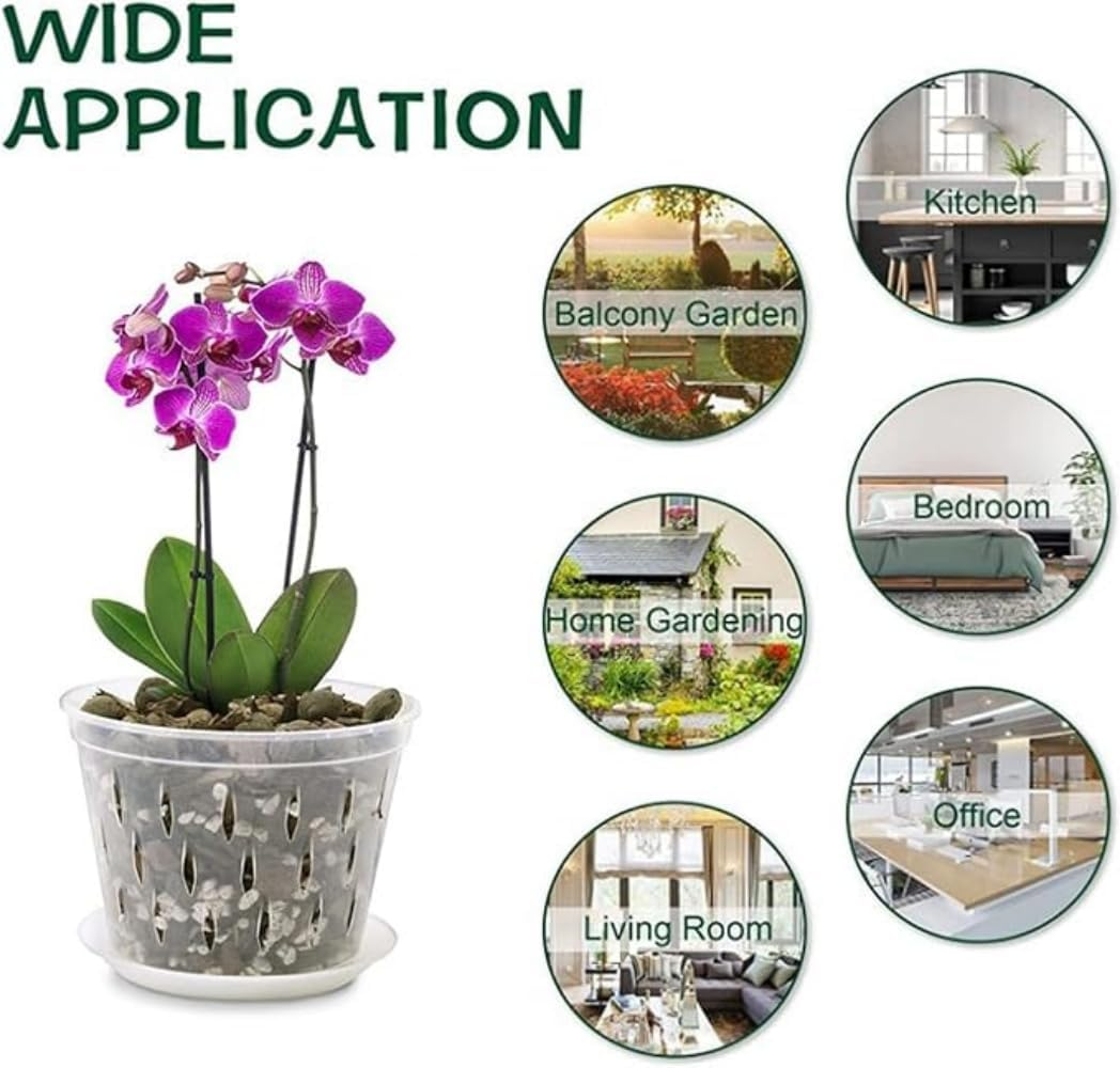 3PCS Clear Plant Pots with Drainage Holes, 5/4/3.5 Inch Clear Pots for Plants, Acrylic Transparent Plastic Plant Pots Square for House Plants, Flowers with 6Pcs Labels image number 2