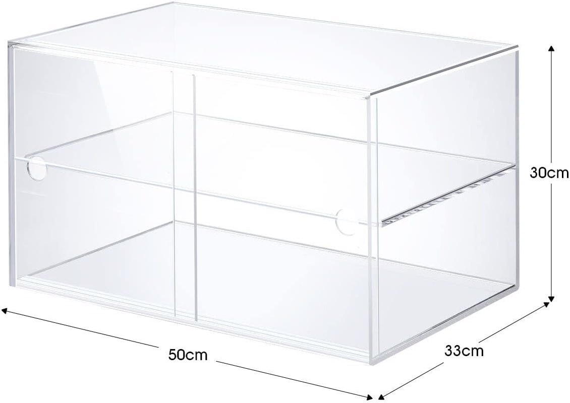 Maxkon 2 Tier Cupcake Cabinet Display Shelf Unit Acrylic Cake Bakery Case Stand Model Donut Pastry Toy Showcase 5Mm Thick Transparent image number 4