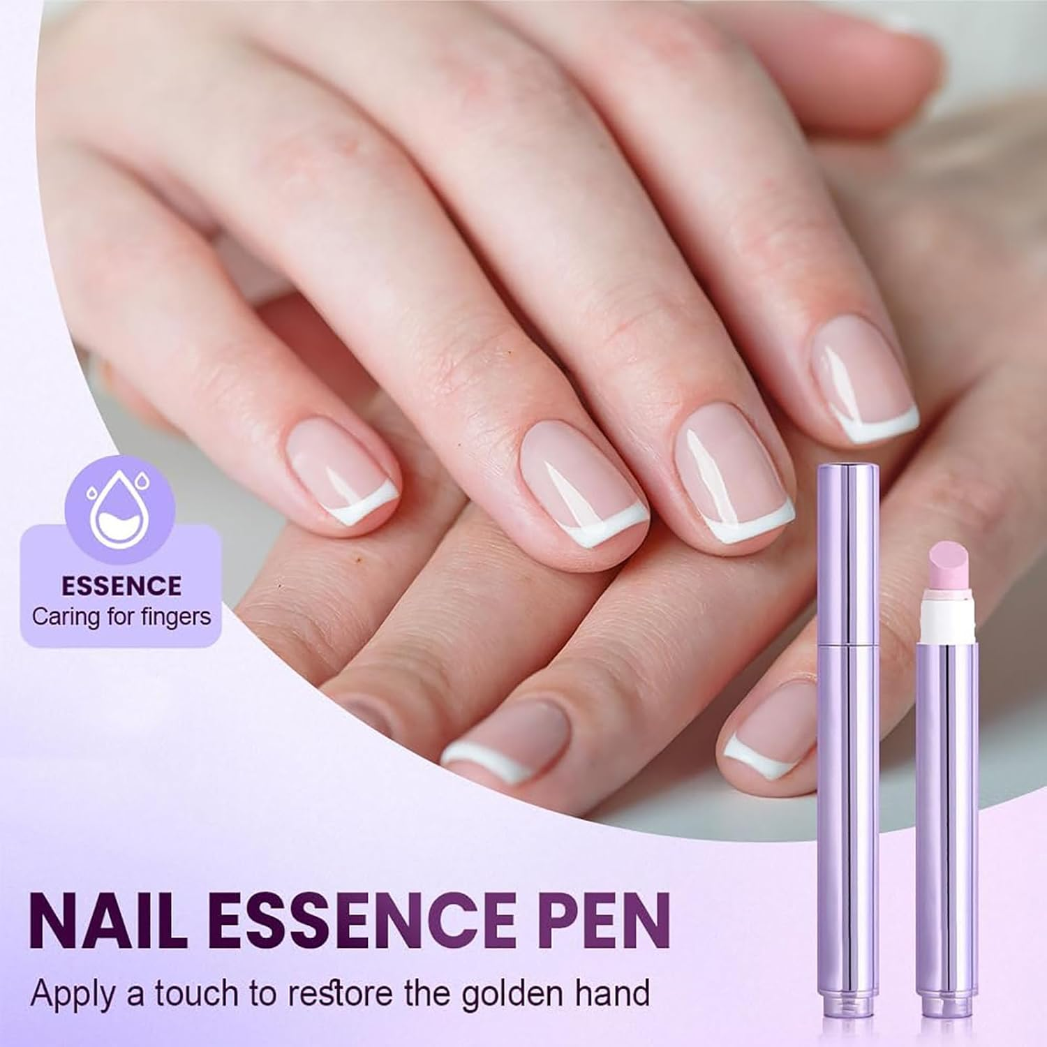 2025 Upgrade 3-In-1 Nail Care Pen, Ceramic Cuticle Pusher Pen with Oil, Cuticle Oil Pusher Pen for Nails for Hangnails, Dry & Damaged Nails, Moisturize Strengthen Brighten Nails Care (5PCS) - 2Pcs image number 7