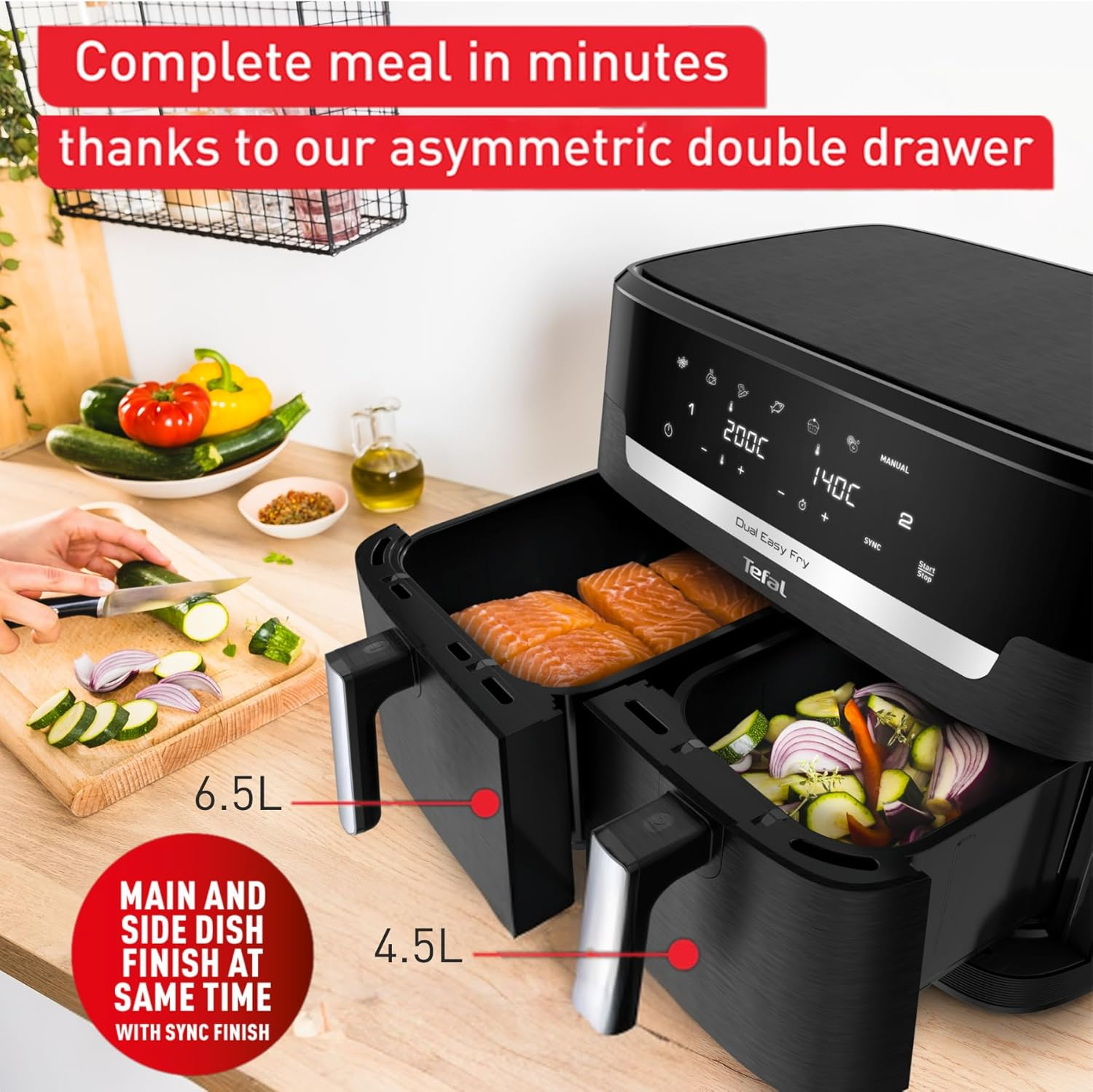 Tefal Dual Easy Fry XXXL 11L Air Fryer EY9428 image number 2