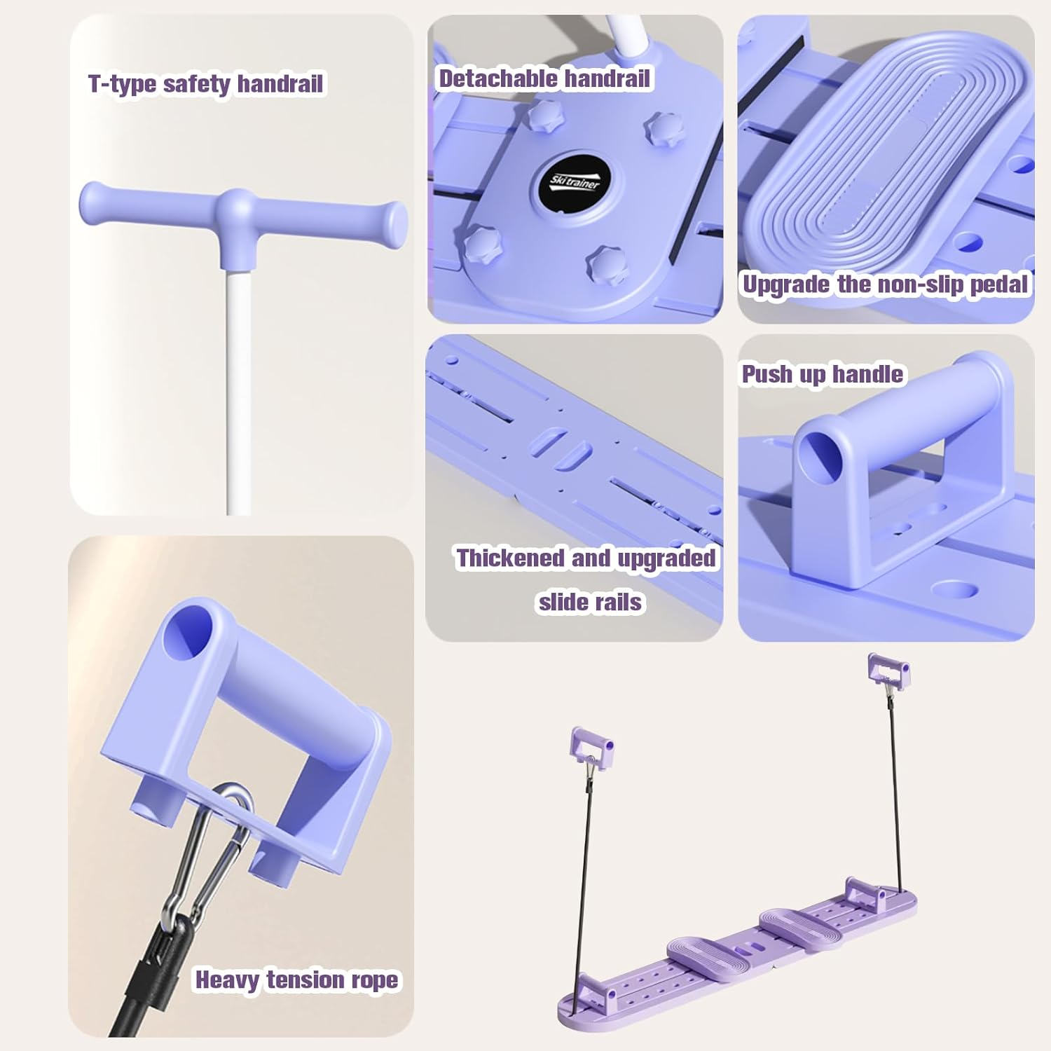 Sowist Thigh Strength Trainer,Ski Machine Exercise Equipment Glute Trainer,Home Fitness Leg Trainer,4 in 1 Home Foldable Portable Fitness Equipment for Office,Home,Hotel Fitness. image number 5