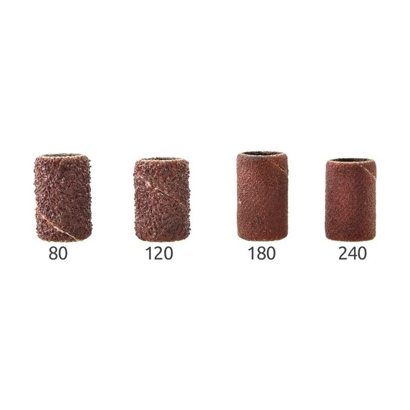 LALILL Pack of 100 Sanding Caps 240 Grit Aluminiumoxid - Manicure Pedicure Nail Art Nail Care - Brown - Metal Compatible - Abrasives image number 3