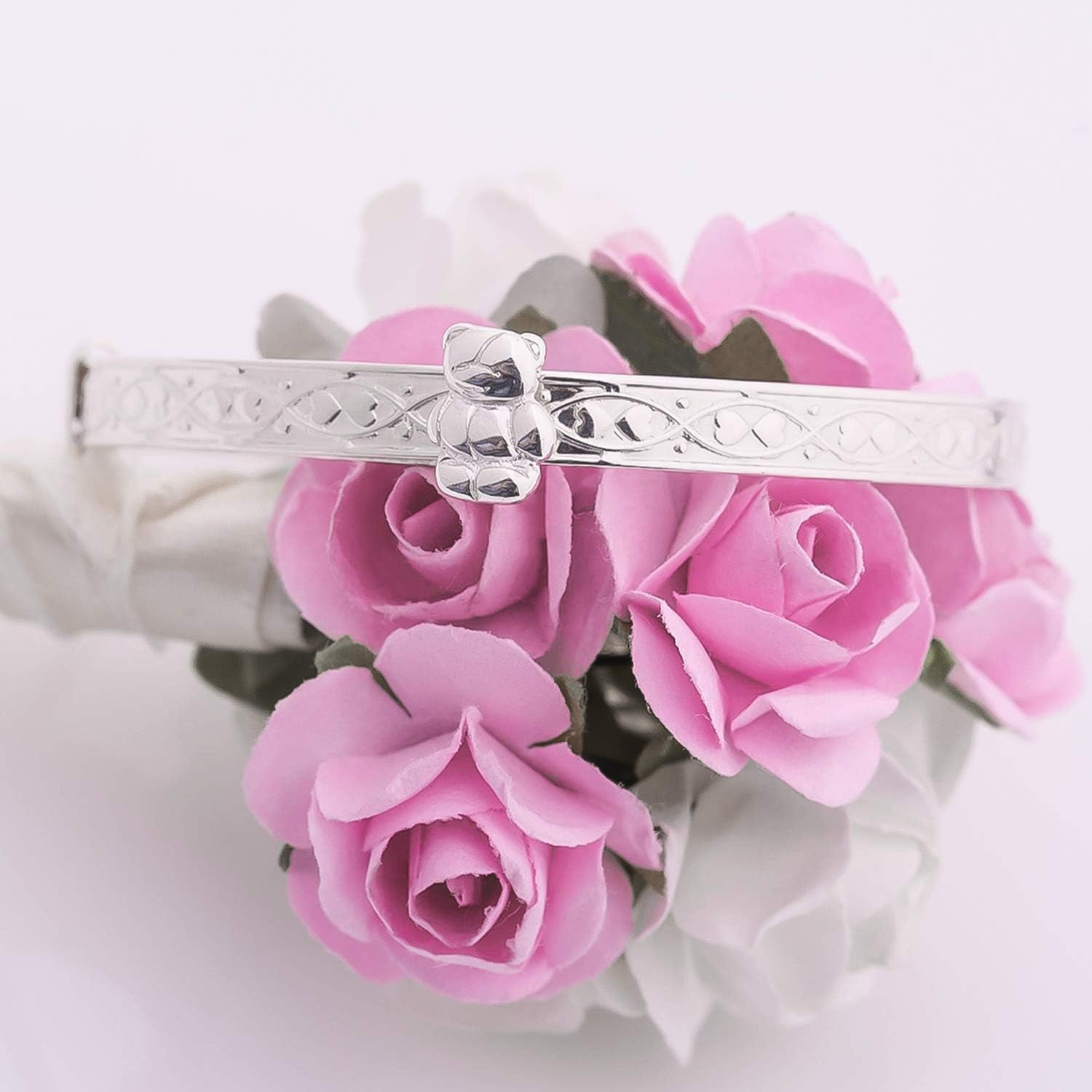 Children'S Bangle, 925 Sterling Silver Baby Bangle, Christening, Birthday Baby Shower, Expander Bracelet Gift, Baby Boy, Baby Girl 0-3Yrs, 40Mm to 50Mm, Sterling Silver Silver image number 5