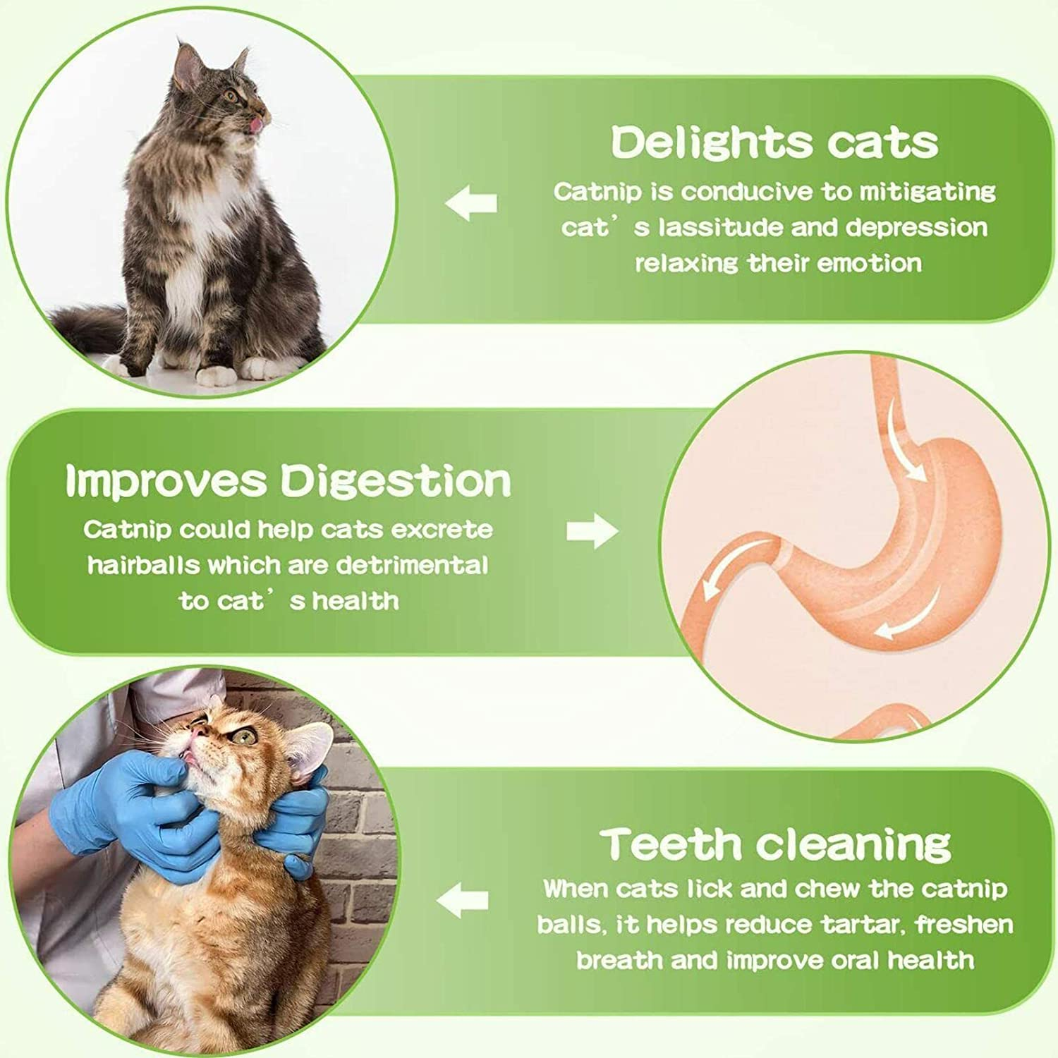 Cat Catnip, 3Pcs Crab Shape Rotating Ball Molar Teeth Kitten Chew Toy Teeth Cleaning Ball Posted to Wall Happy Interactive Toy Cat Supplies image number 3