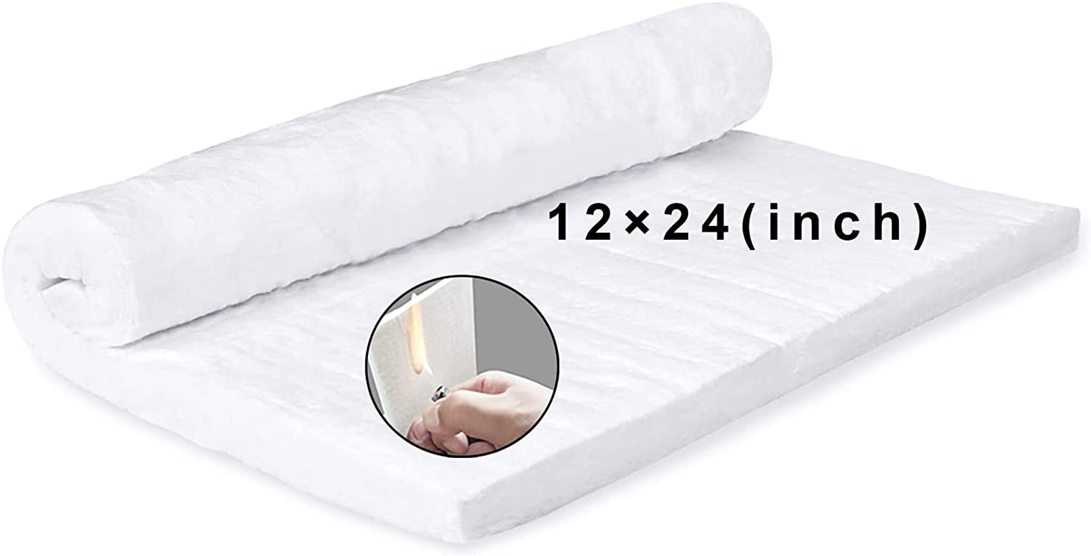 24" X12"X1" (Thick) Ceramic Fiber Blanket Fireproof Insulation Baffle Rated to 2400F, High-Temperature Resistance for Oven Stoves, Kilns, Forges image number 6