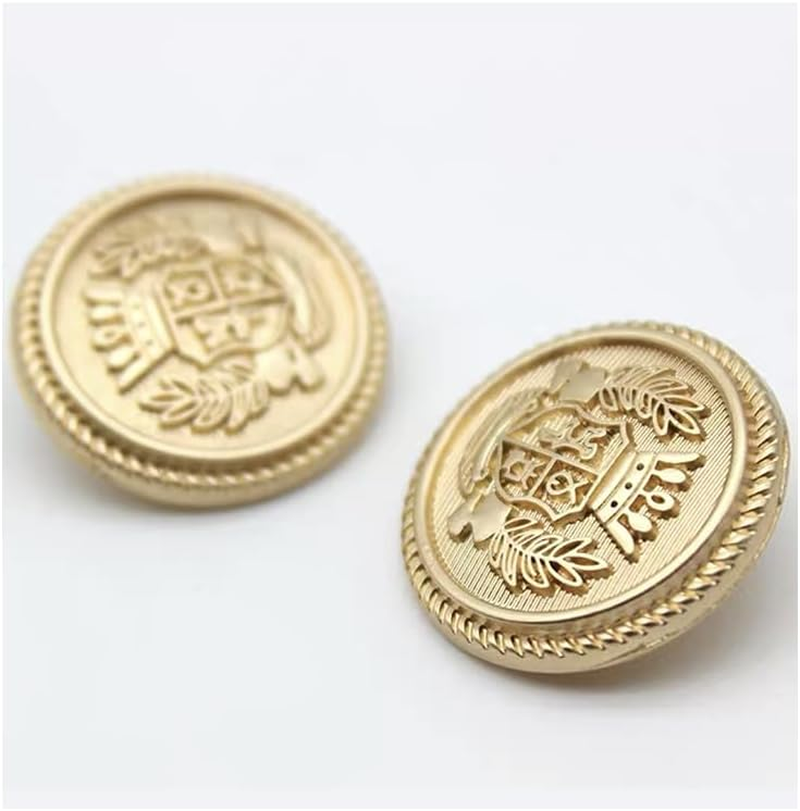 16Pcs Metal Blazer Button Set Vintage Style Metal Buttons Jeans Buttons British Style Buttons for Coat Blazer Suits Uniform Jacket Sewing Crafts (Gold) image number 3