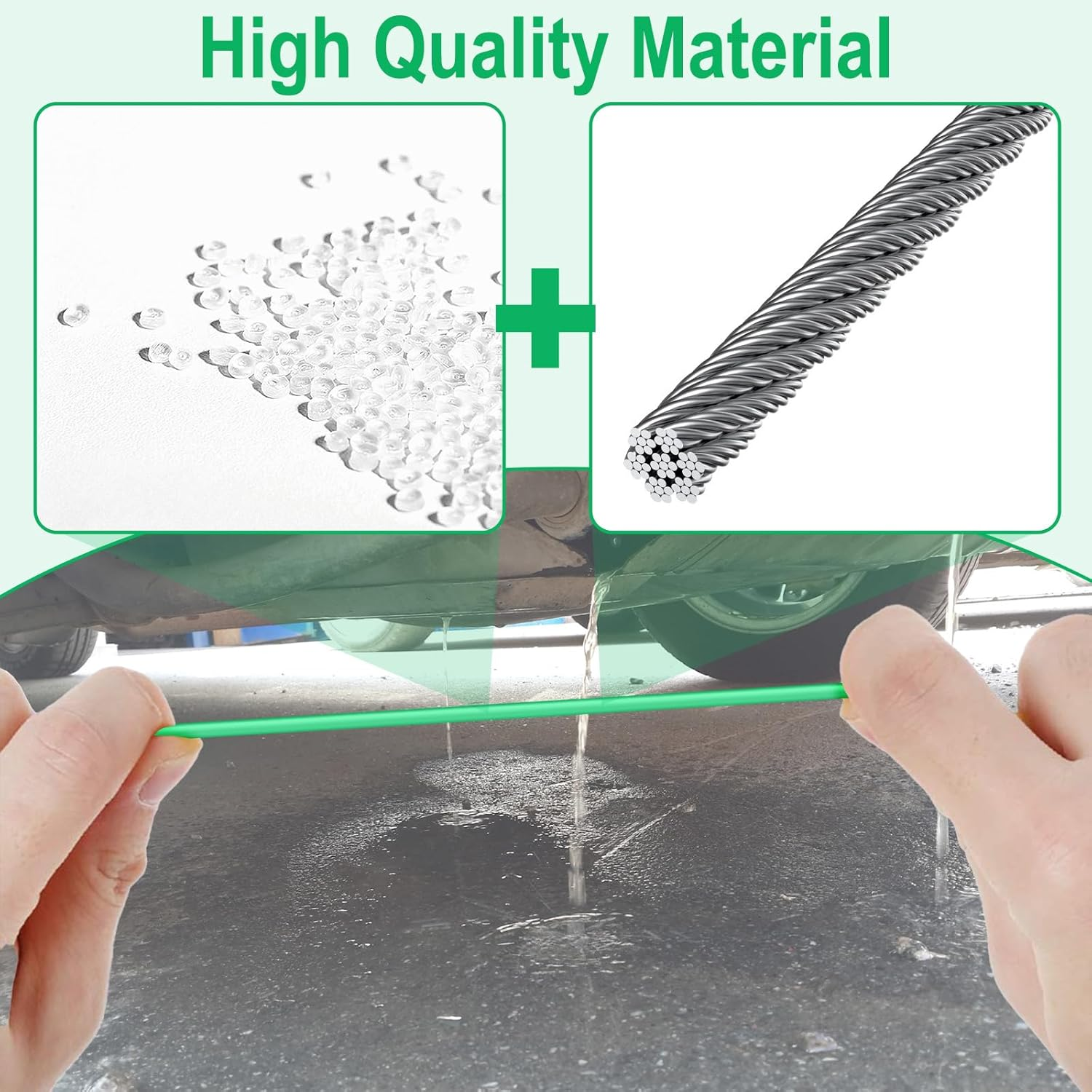 Auto Sunroof Drain Cleaning Tool, 196 Inch Flexible Tube Cleaning Brush, Flexible Drain Brush Extra Long Pipe Cleaners for Car, Car Sunroof Drain Hole Cleaner for Drains, Sewers, Windshields image number 1