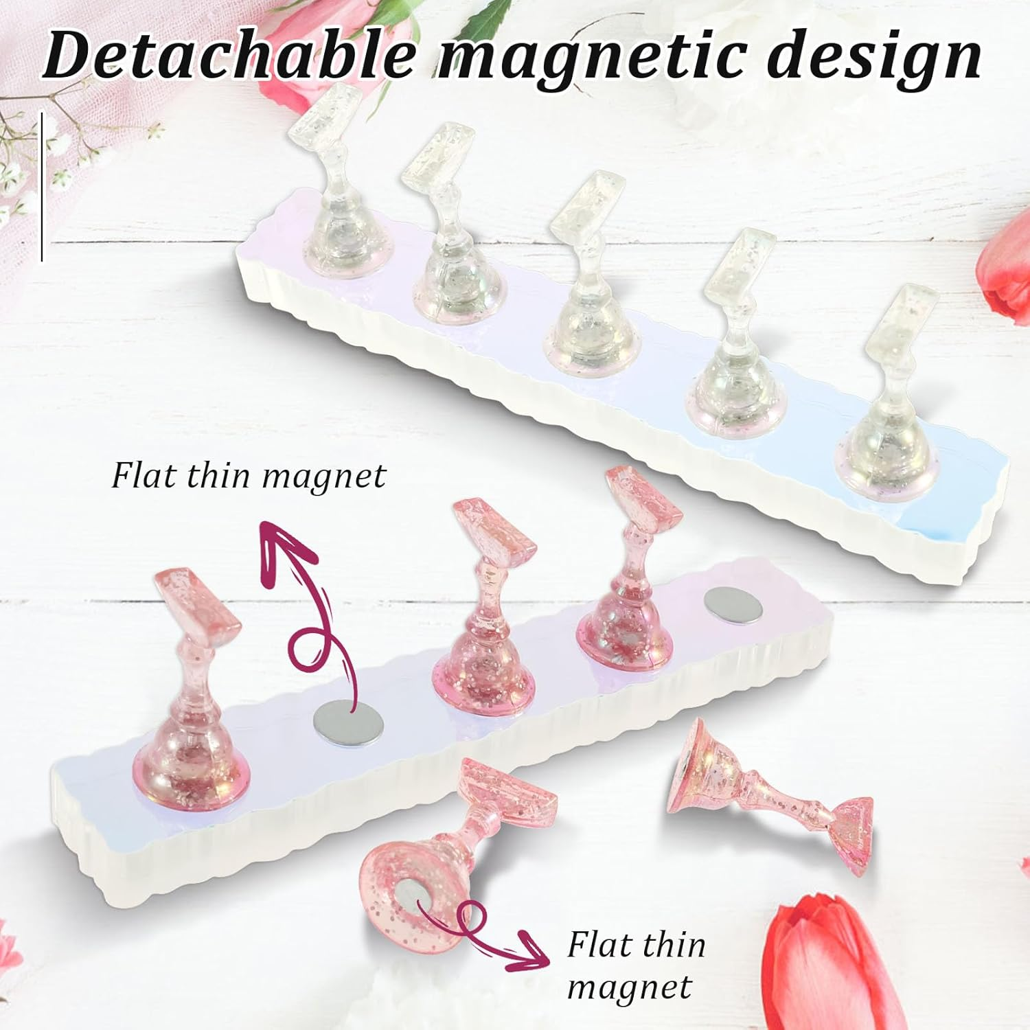 ZFLYCANP 3 Pcs Nail Stand, Nail Stand for Press on Painting Displaying, Nail Tip Holder for Home and Salon image number 3
