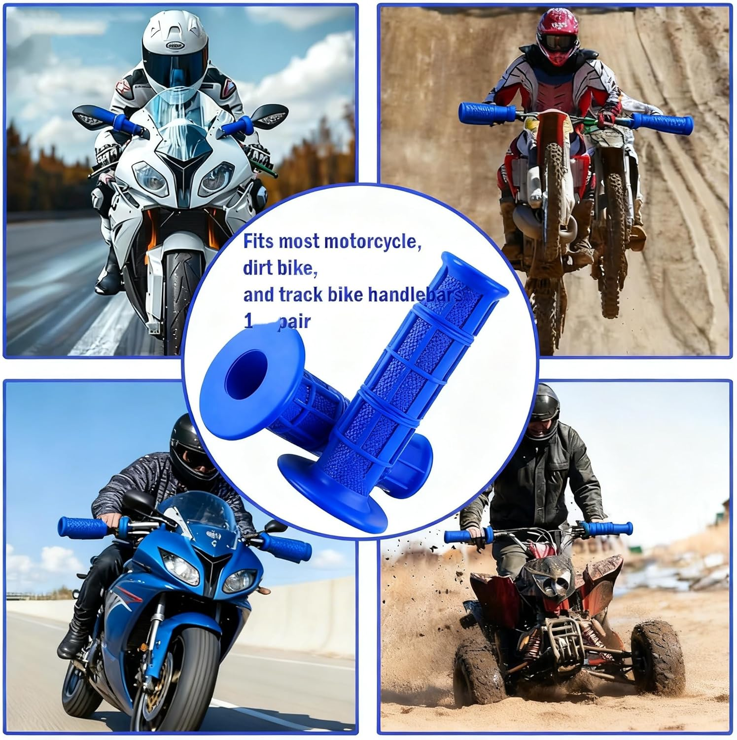 'Klanata Silicone Motorcycle Grips, 22Mm 7/8'' Scooter Grips Handlebar Hand Grips with 4 Colors Dirt Bike Grips for Most Motorcycle, Dirt Bike, Pit Bike Handlebar, 1 Pair' - Red image number 3