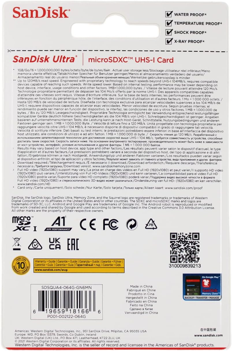 Sandisk Ultra Class 10 Microsd for Android Smartphone Tablet, 64GB image number 4