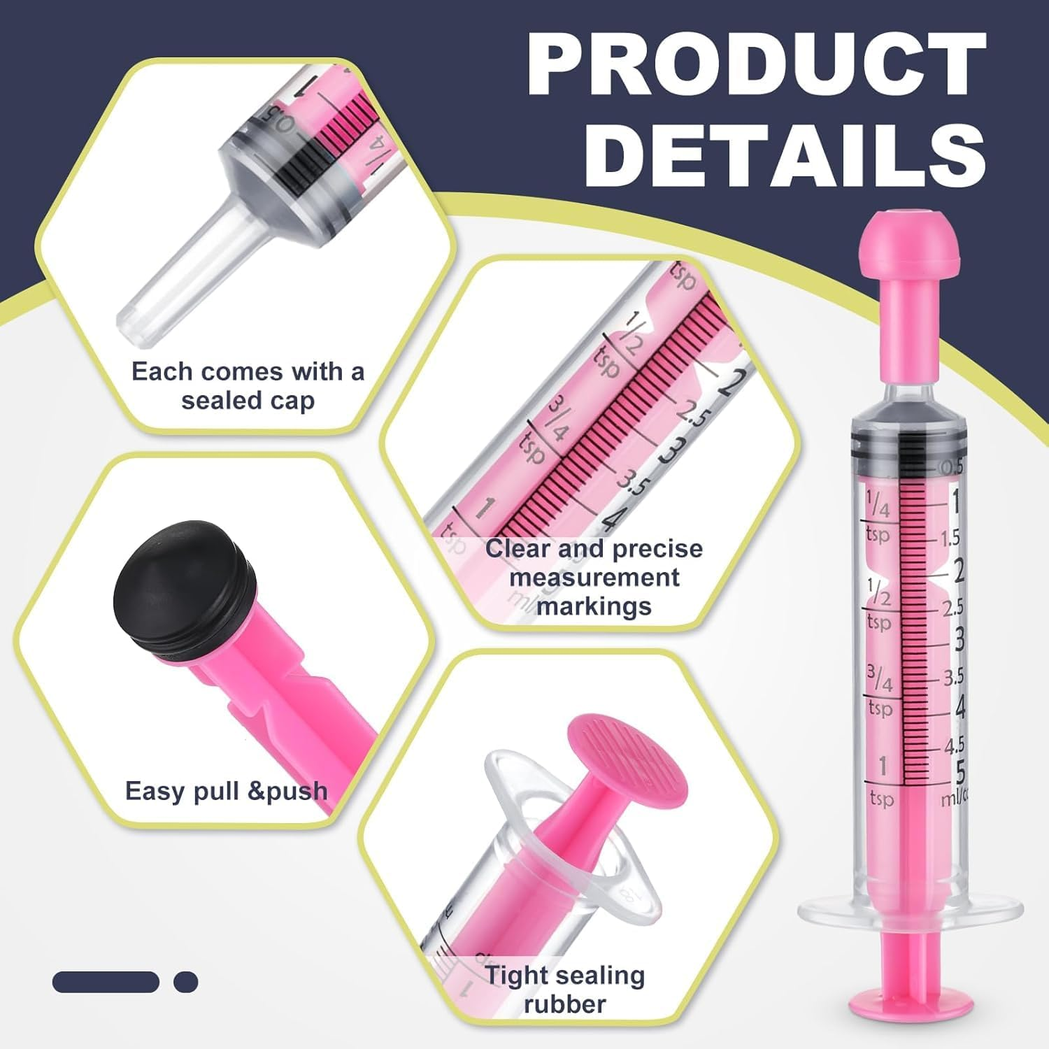 20 Capped Oral Pink Syringes, Sterile, Individually Packaged, for Oral Administration to Infants, Adults, and Animals in Scientific Laboratories, Liquid Distribution (10Ml) image number 5