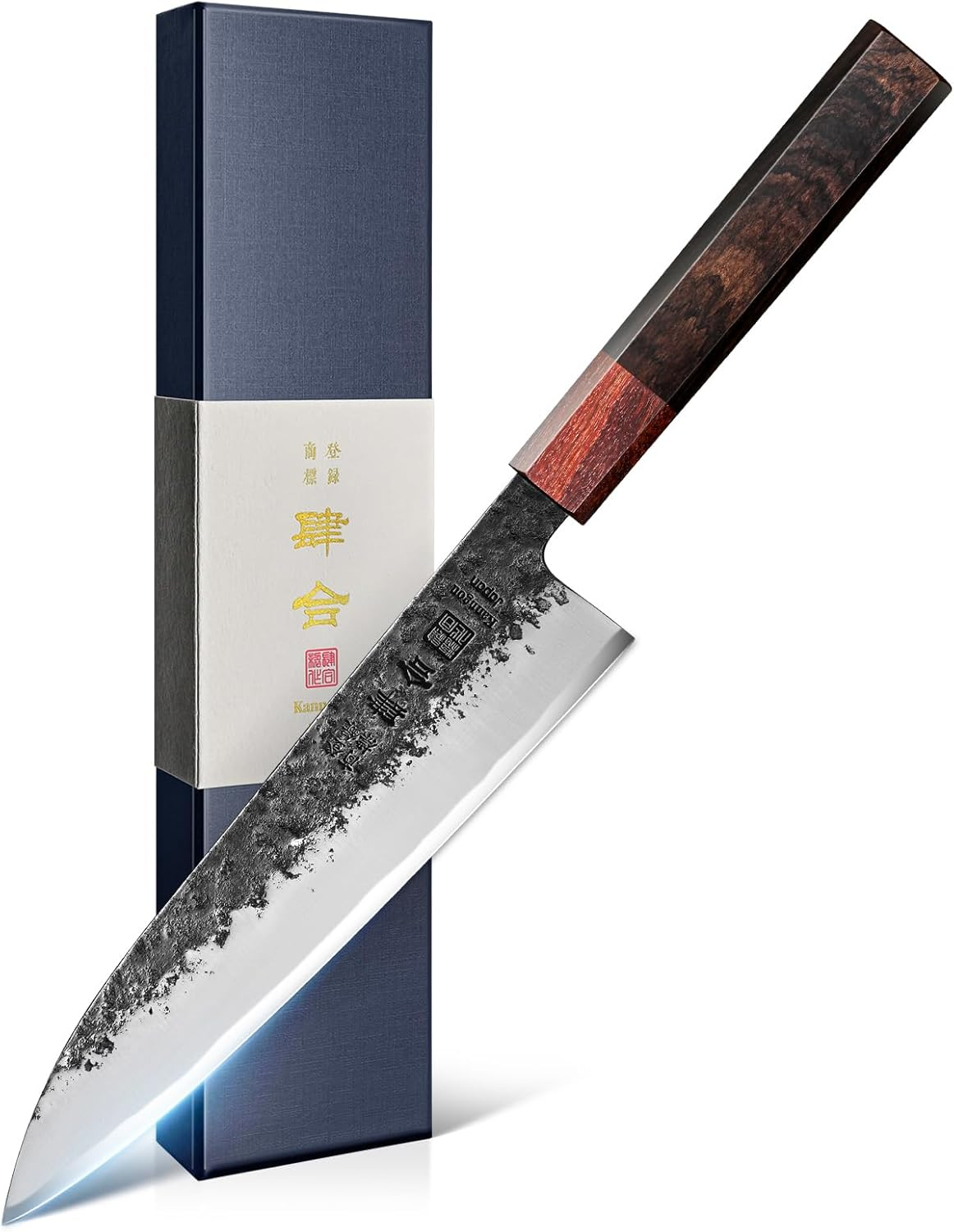 Japanese Kitchen Knife, 8 Inch Chef Knife with AUS-8 Alloy Steel, 210MM Profeeional Black Forged Cooking Knife with Eboy Handle, Chef Gifts with Premium Box (8.27 Inch Gyuto Chef'S Knife) image number 5