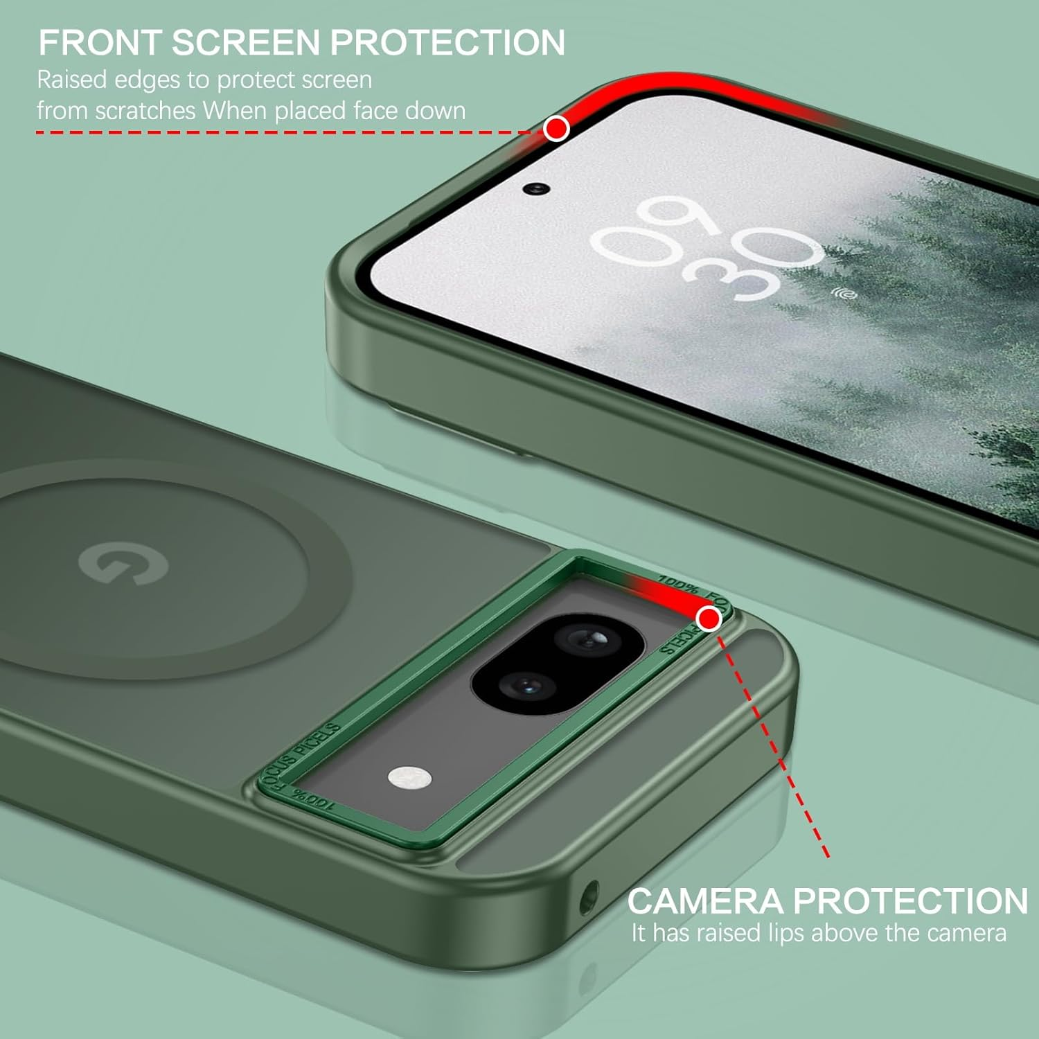 BENTOBEN for Google Pixel 8A Case, Google 8A Magnetic Case [Compatible with Magsafe] Translucent Matte Slim Shockproof Anti-Fingerprint Anti-Scratch Protective Cover for Google 8A 6.1&rsquo;&rsquo;Green