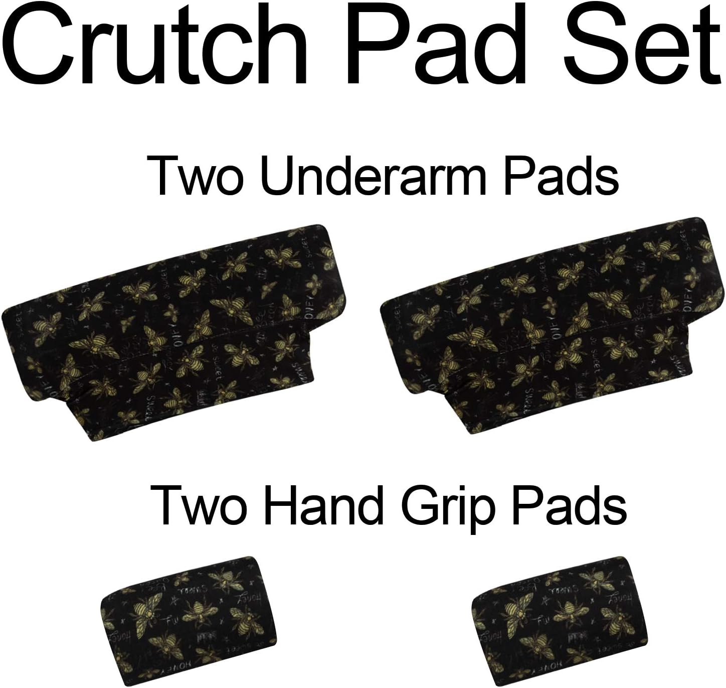 SPRING SEAON Universal Underarm Crutches Pads with Hand Grips, Silicone Contoured Grip, Black, Crutch Accessories image number 3
