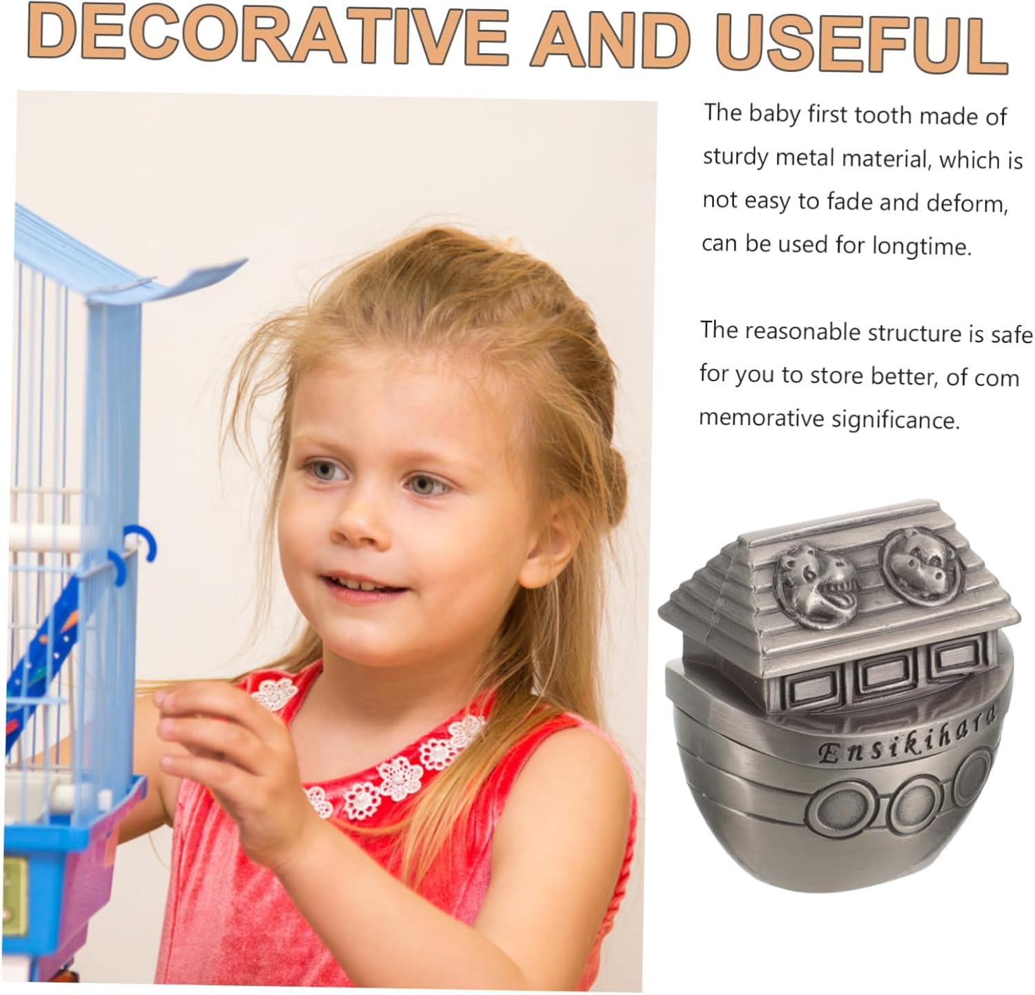 2Pcs Adorable Metal Tooth Saver Box Tooth Container Lightweight Keepsake Storage for Cherished Memories Present image number 3