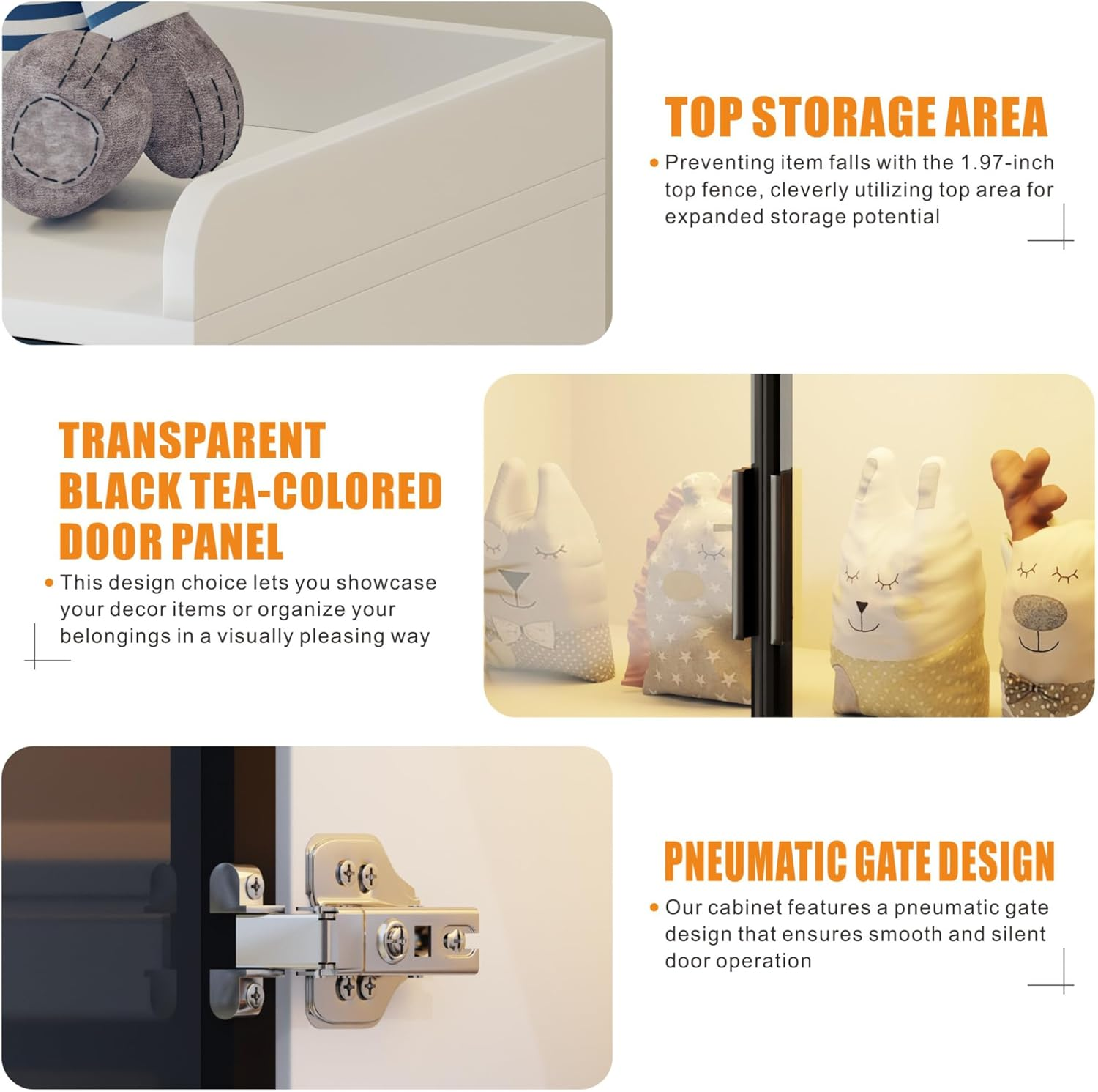 Dystler Bookcase with 2 Doors & Adjustable Shelves, Tall Storage Cabinet with LED Light/Body Sensor, 5 Tier Display Cabinet for Bedroom Living Room Office, White image number 6