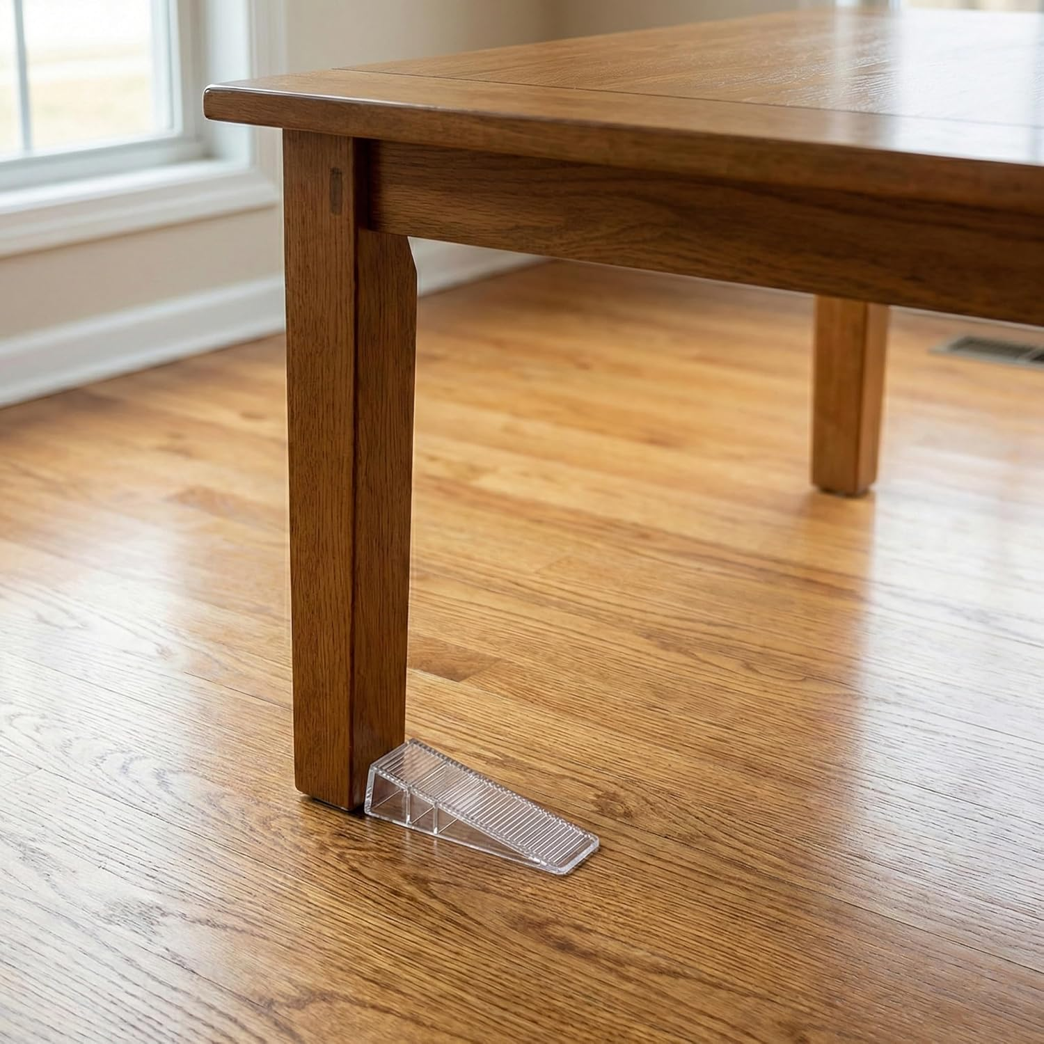 Clear Shims for Levelling Furniture, 8 Pcs Plastic Wedges for Uneven Floors, Trimmable Table Stabilisers, Stackable Non-Slip Door Stop for Toilet Base Cabinet & DIY Home Improvement image number 2