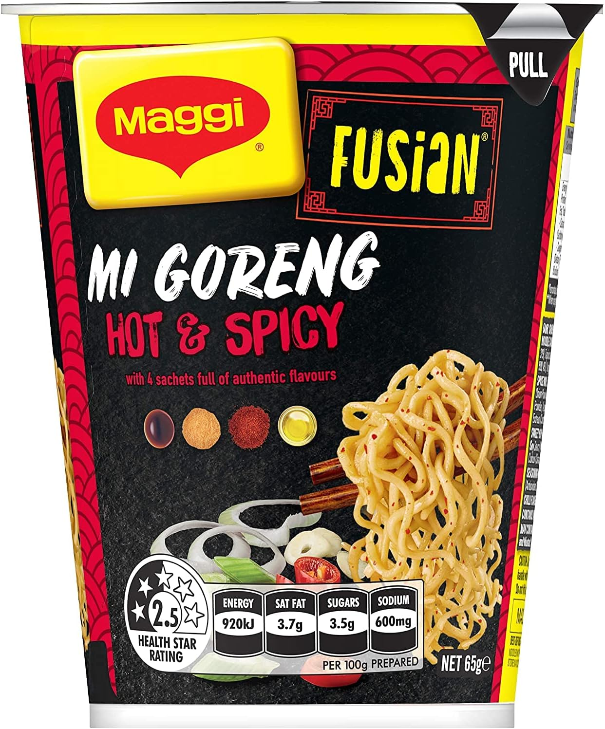 Maggi Fusian Mi Goreng Hot and Spicy Noodle Cup (Pack of 12) image number 5