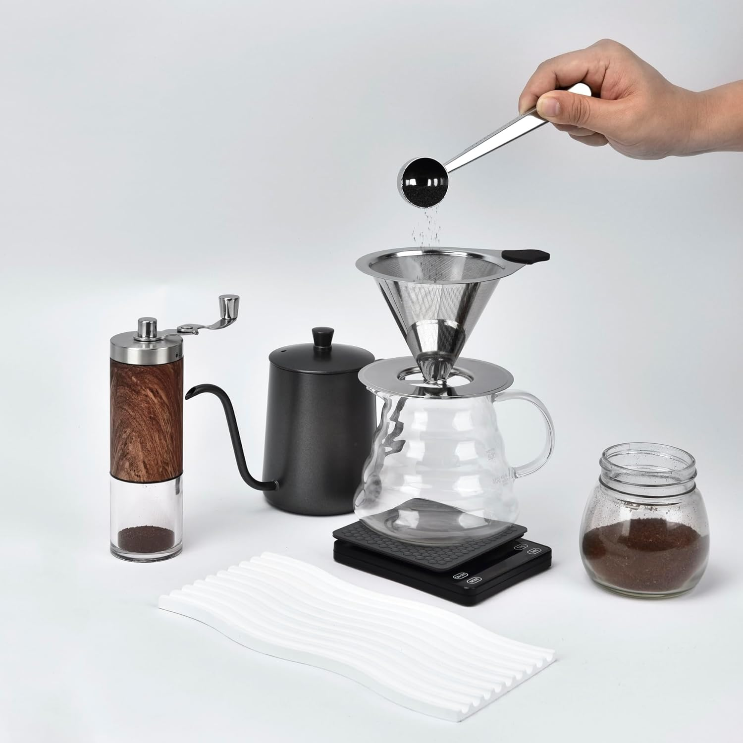 Pour over Coffee Dripper Stainless Steel Reusable Filter Paperless Cone Coffee Maker Dripper for 1-2 Cup, NK-A3 image number 4
