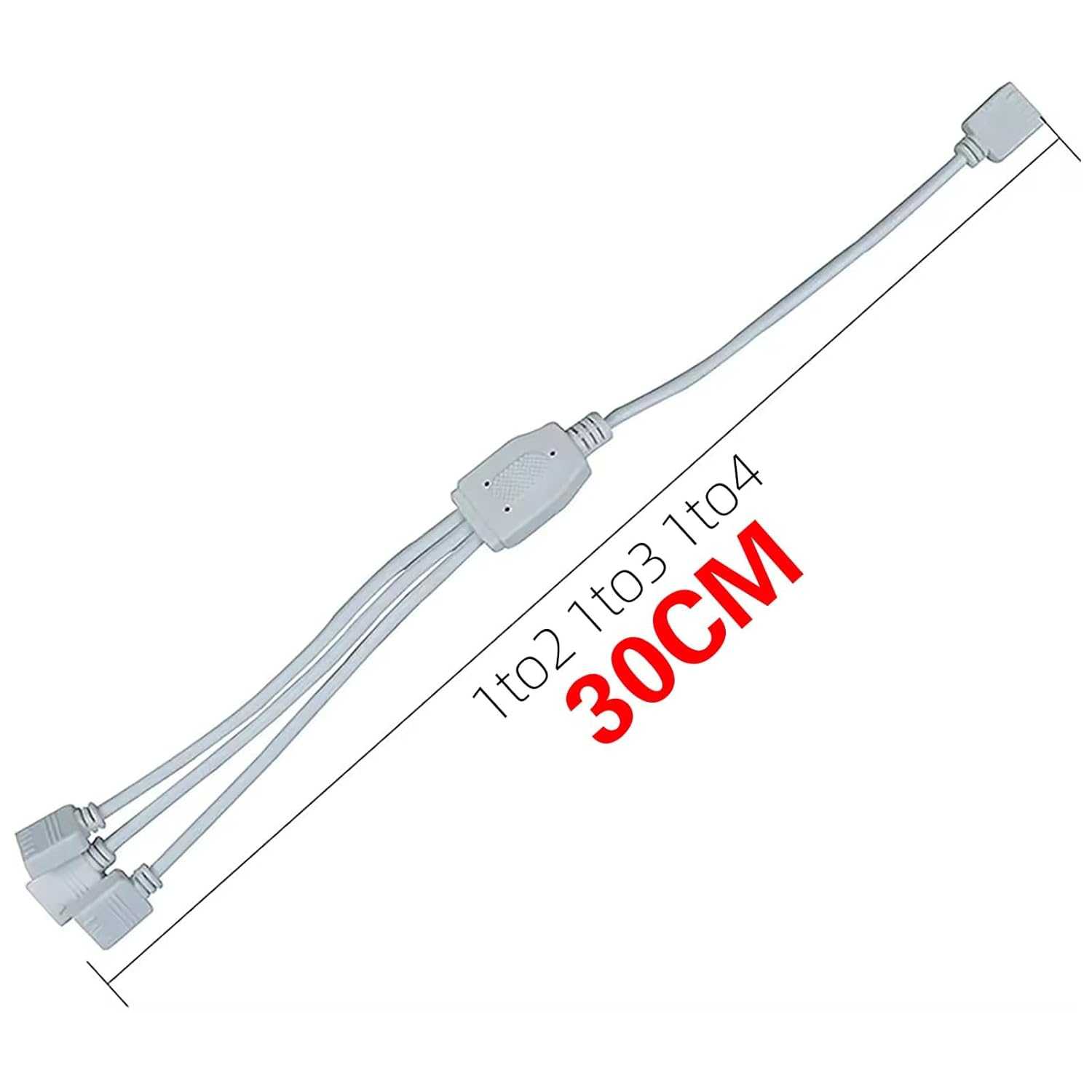 Clearhill 2 Packs (1To3) 4 - Pin RGB LED Strip Light Splitter and Extension Cable - Compatible with 5050/3528 RGB LED Strips, Durable PVC Insulation, 30Cm Length image number 5