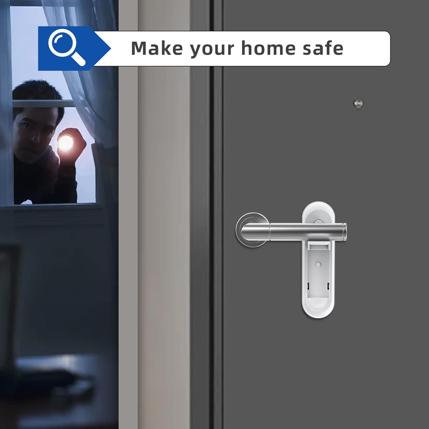 Child Proof Door Lever Lock (2 Pack), Baby Proofing Door Handle Lock, Durable ABS with 3M Adhesive, No Drilling Required, Easy One-Hand Operation for Adults, Child Safety Door Handle Lock image number 3