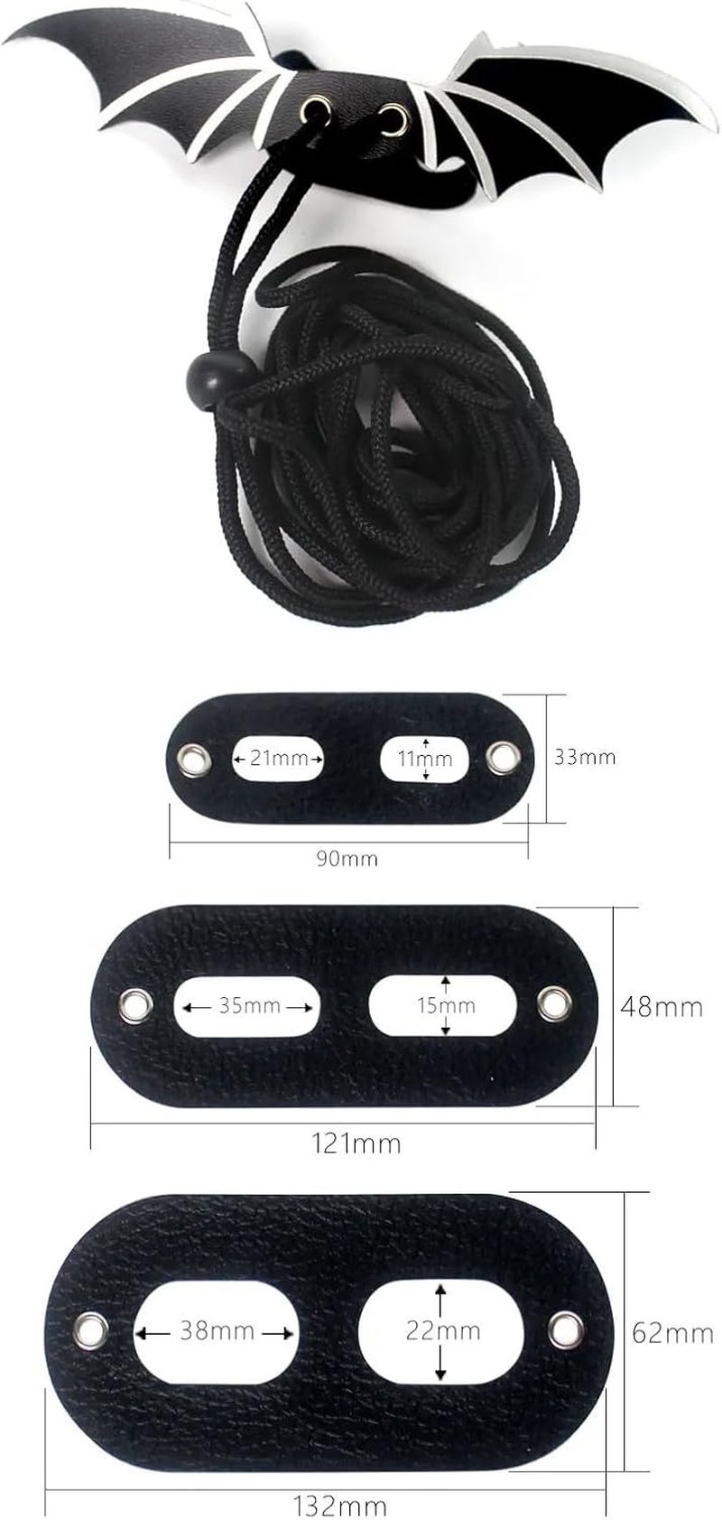 Outdoor Adjustable Black Soft Leather Lizard Leash Harness Set for Amphibians and Small Pet Animal