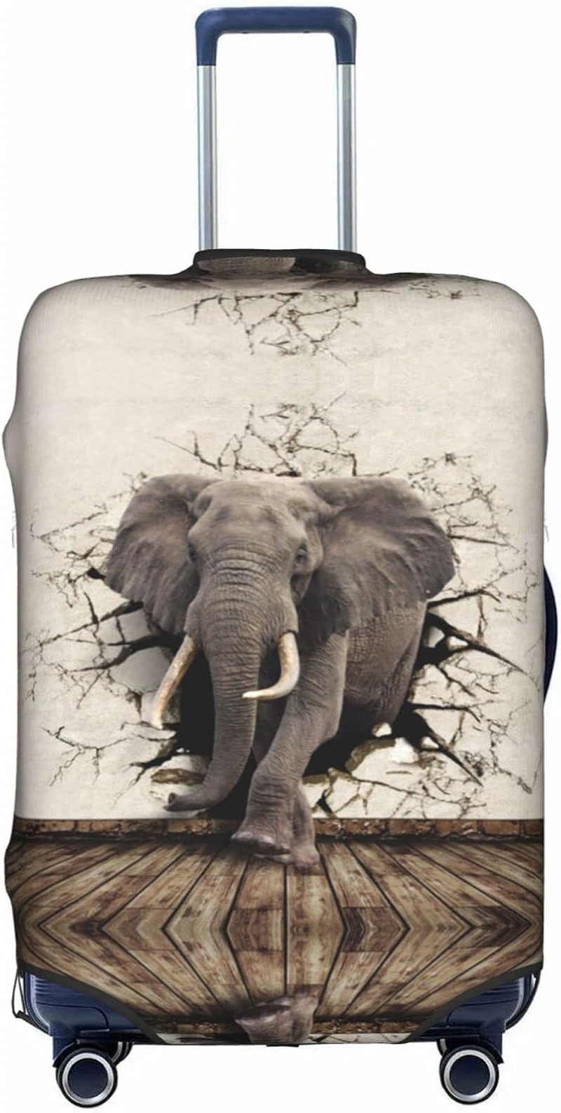 Broken Wall Elephant Luggage Cover Anti-Scratch Suitcase Protector Fits 18-32 Inch Luggage image number 6