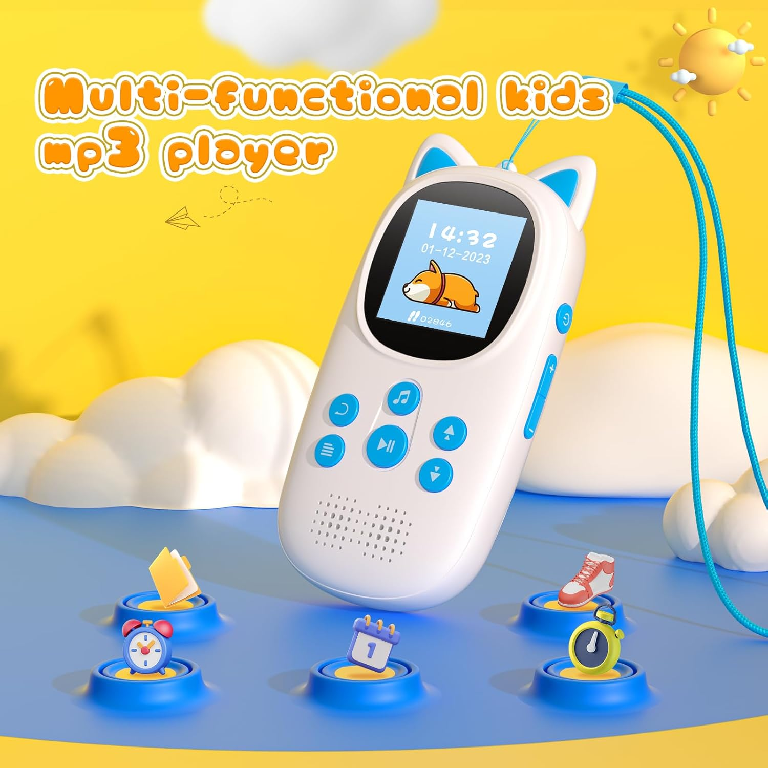 32GB MP3 Player with Bluetooth 5.0, Oilsky 750Mah Kids Music Player with Speaker, Portable Sports Digital Audio Players with FM Radio, Voice Recorder, Pedometer, up to 128GB - Earphones Included image number 5
