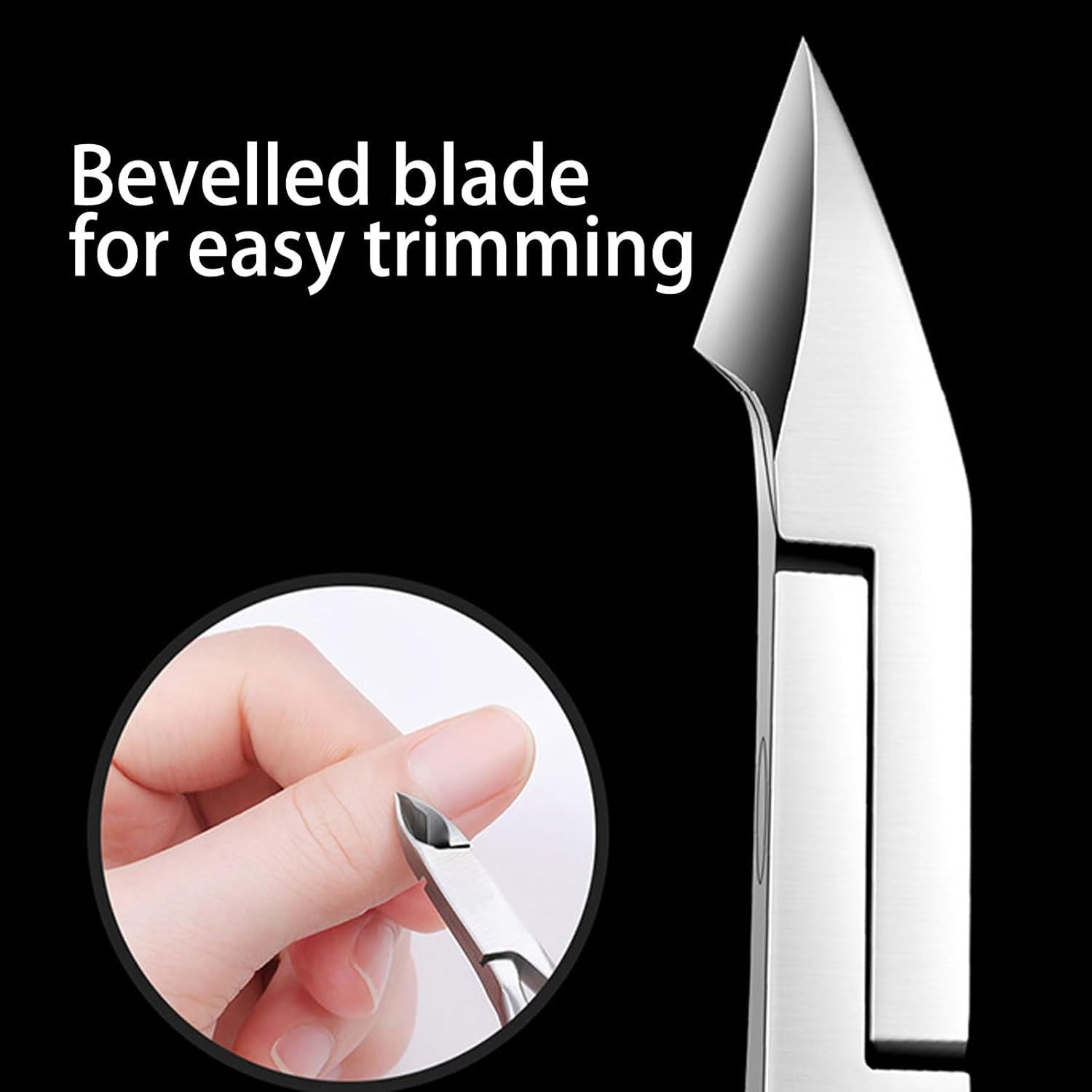 3Pcs Cuticle Remover, Stainless Steel Durable Pedicure and Nail Care Tools Cuticle Cutter, Pedicure Kit with Cuticle Push Rod, Steel Cuticle Cutter for Removing Barbs, Nails and Toenails image number 1