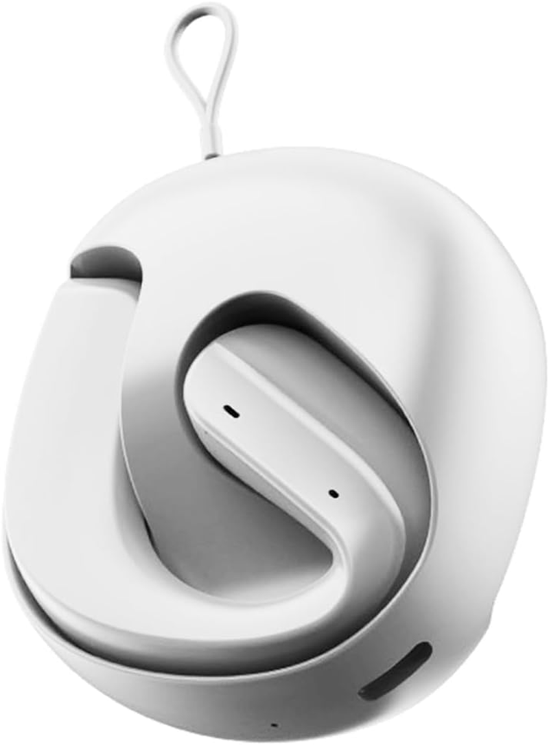 Xmenha Open Ear Bone Conduction Wireless Sports Headphones with Air Line, Bluetooth 5.4, White