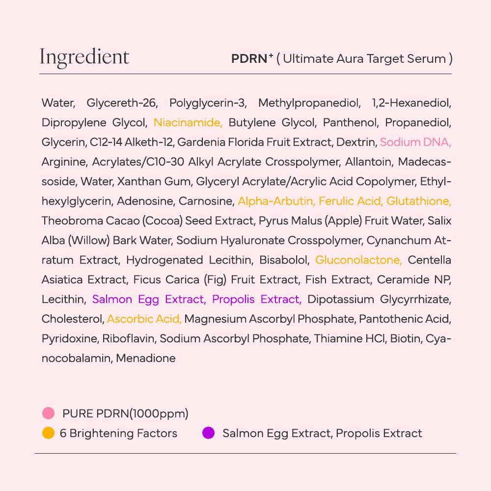 SAM'U PDRN Ultimate Aura Target Serum - PDRN Salmon Glow Serum with Glutathione, Vitamin C & Salmon PDRN, Korean Skin Care image number 2