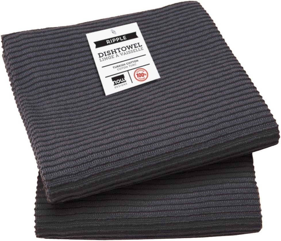 Now Designs Ripple Kitchen Towel, Set of 2, Peacock Green