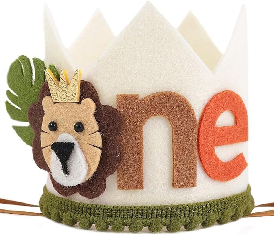 Wild One First Birthday Crown - Wild One Birthday Crown for Kids,Wild Themed Birthday Decorations Crown,Jungle/Safari 1St Birthday Crown