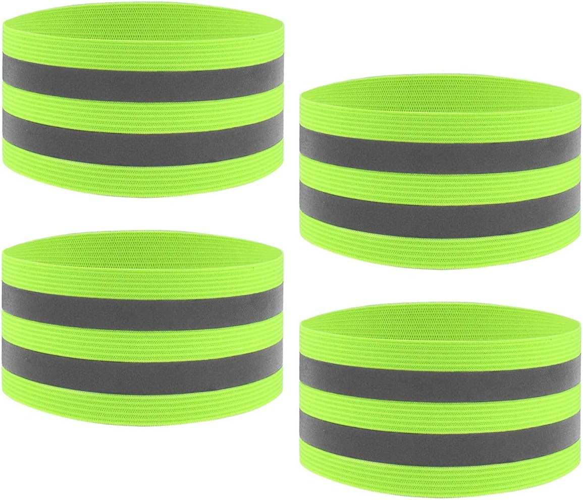 YMWALK 4PCS Hi Vis Reflective Armbands Reflective Strips,High Visibility Safety Reflective Running Gear,Reflective Wristbands for Jogging Running Walking Cycling Outdoor for Adults Children