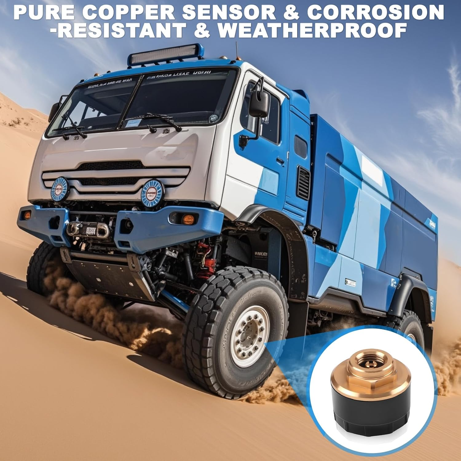 Avutrel TPMS Tyre Pressure Monitoring System Solar & USB Charging Tyre Pressure Monitor with 10 External Sensors, LCD Display & Voice Alarm, Adjustable for 4/6/8/10 Wheels Fits Car, Truck, Trailer image number 4