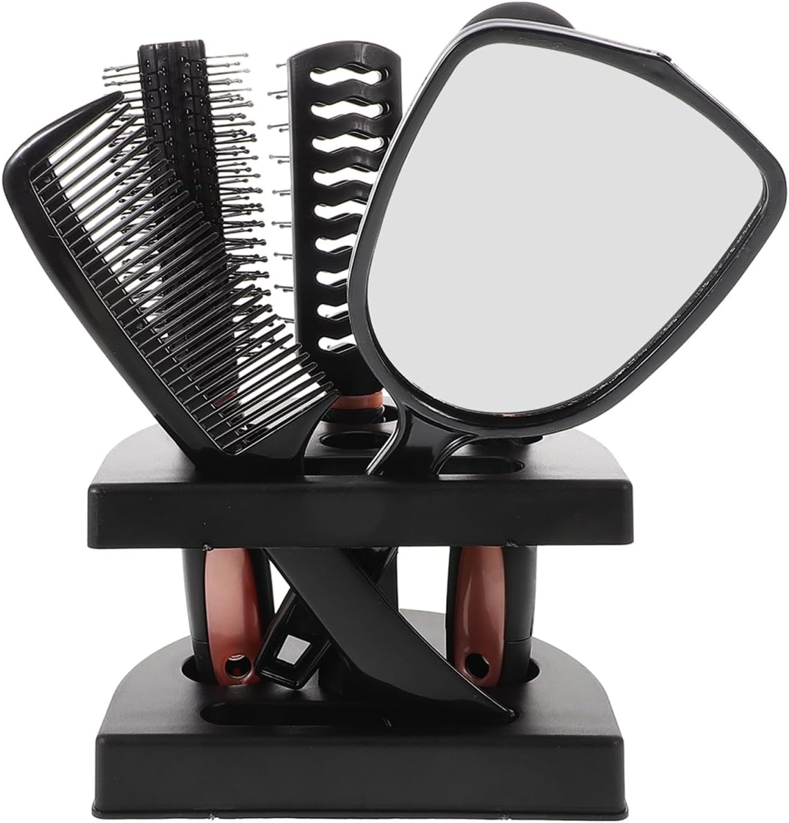 5 Piece Mirror Hair Comb Set with 5 Hair Brushes for Women Styling Comb Hair Styling Tools Professional Hairdressing Salon Hair Comb and Mirror Kits Haircut Comb Set Brush for Curly Hair Major image number 2