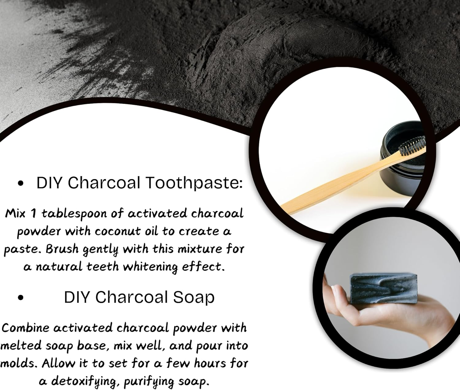 Herbs Botanica Activated Charcoal Powder, Food Grade Natural Detoxifier for Digestive Health, Teeth Whitening, Detoxification & Bug Bite Relief 227 Gm image number 4