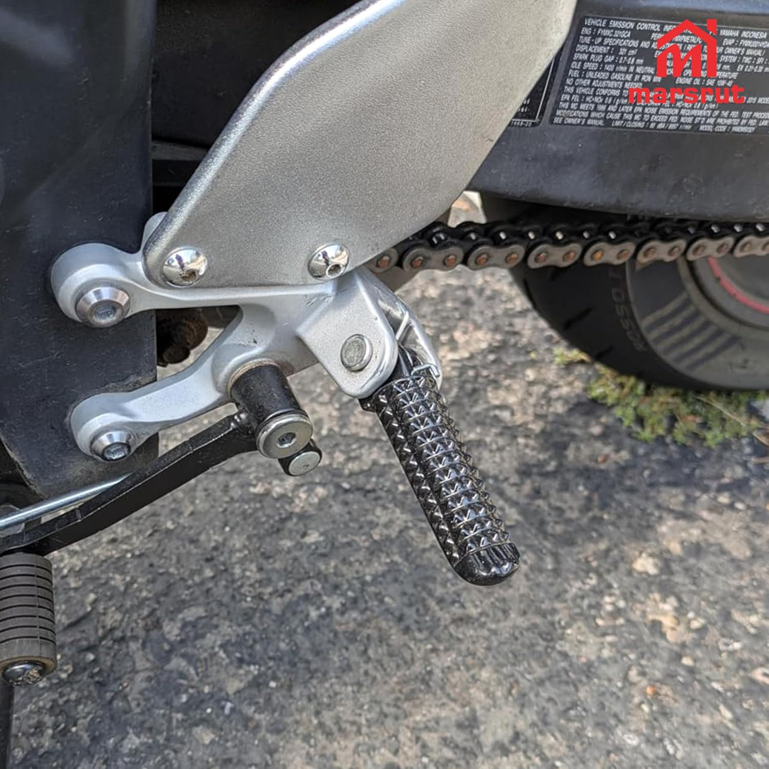 2 Set Motorcycle Footrests Fits for Yamaha YZF R1 1998-2019, R6 2003-2020, R3/R25, MT25, MT03 2014-2023, Foot Pegs Pedal for Front and Rear (Black) image number 3