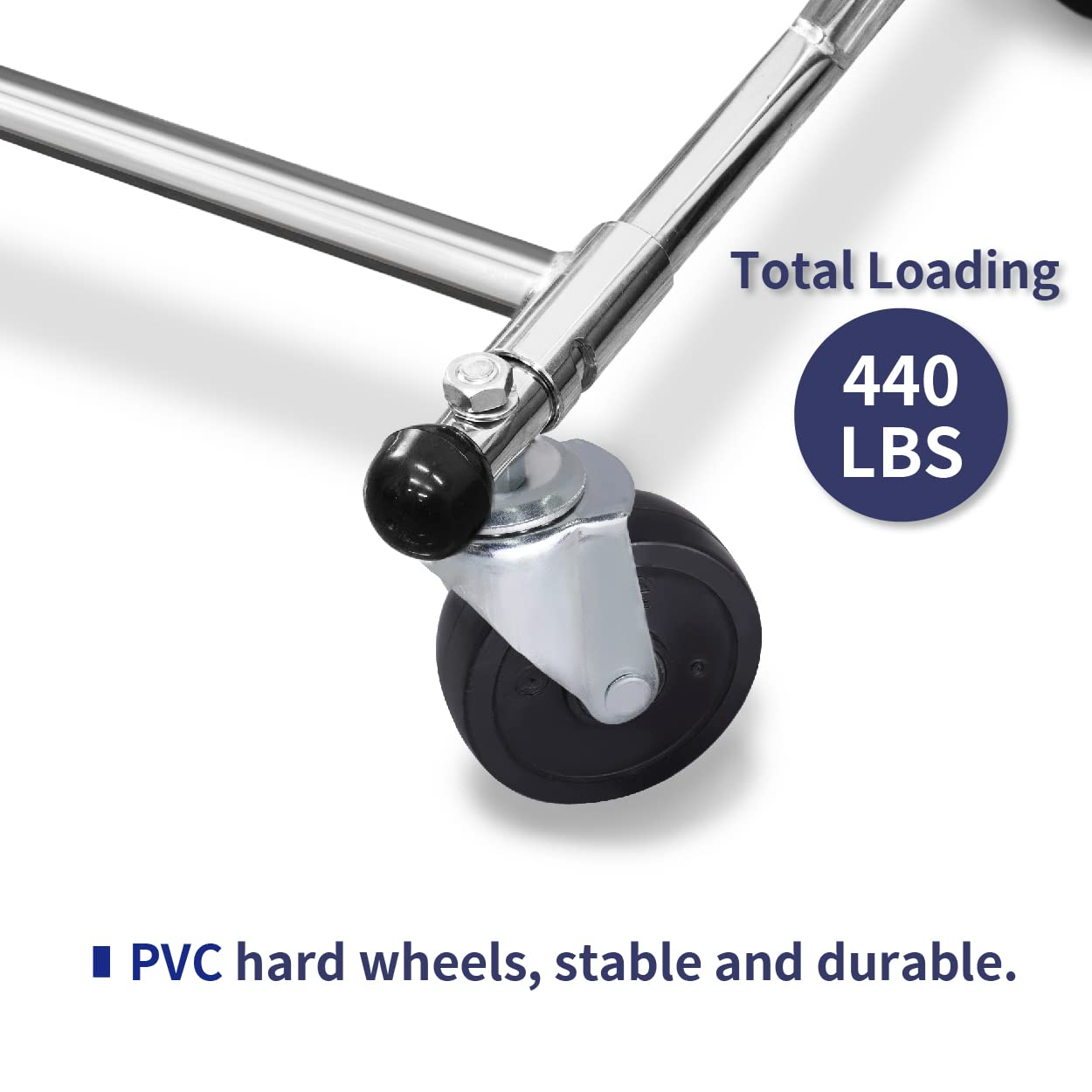 AXL 3 Inch 3/8"-16X1 Threaded Stem Wheel Castors (Screw Diameter 3/8", Screw Length 1"), Wheel Replacement for Clothing Garment Rack, Shelving Rack, Whiteboard, Set of 4, Castor Wheel with Bolt image number 6