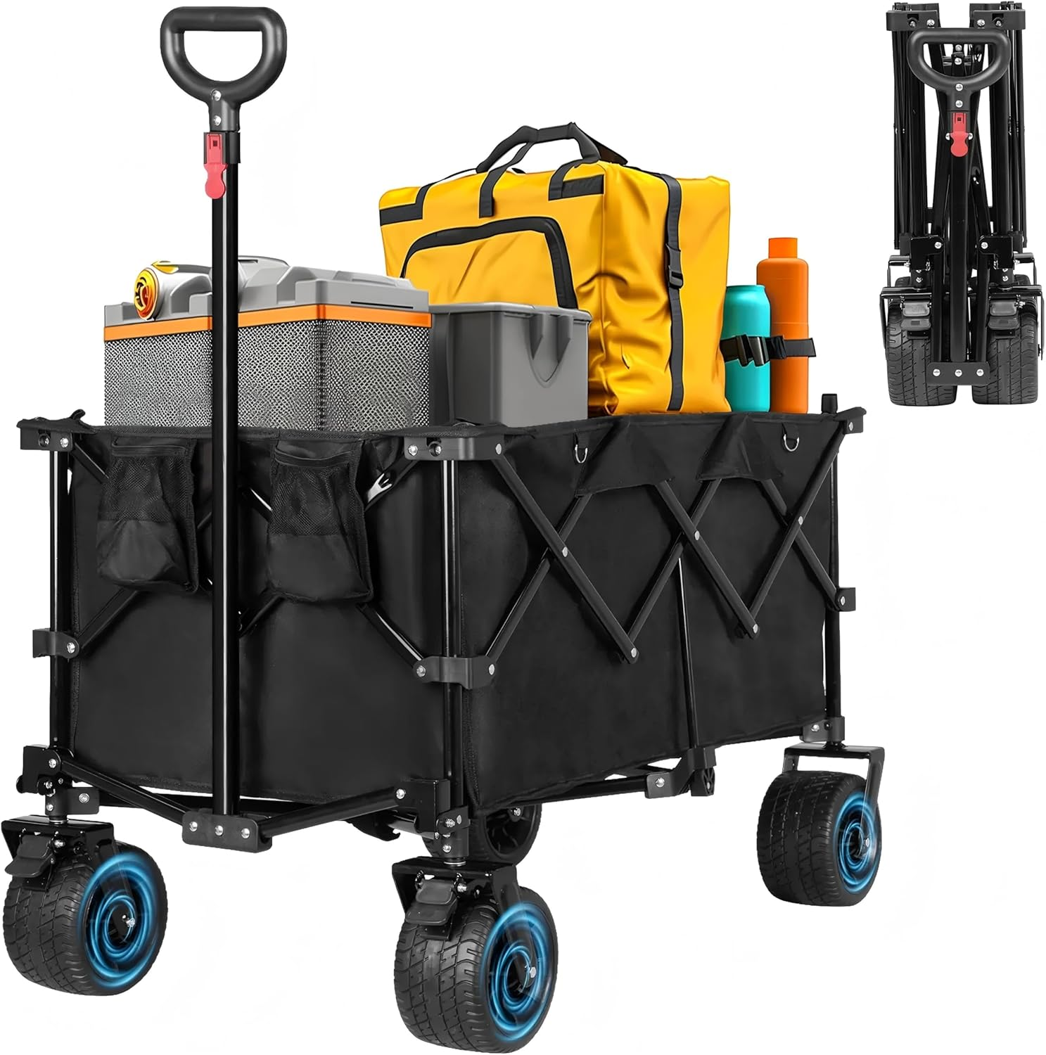 Advwin 200L Folding Wagon Cart, Camping Trolley Cart Heavy Duty Utility Outdoor Garden Folding Cart,150Kg for Camping Garden Outdoor Sports image number 6