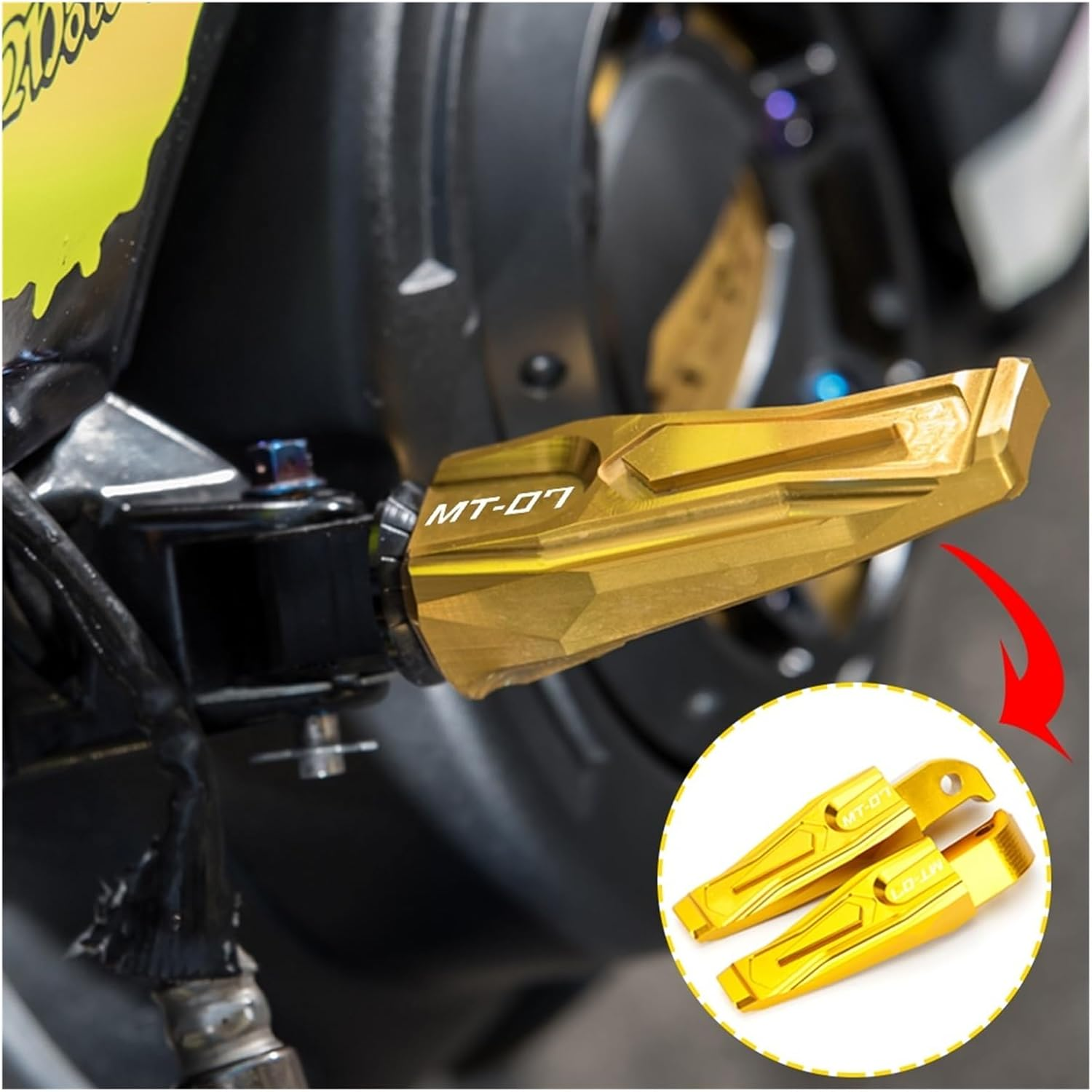 MT-07 Motorcycle Accessori CNC Rear Passenger Foot Rests Pegs Footrests Compatible with MT07 2015-2017 2018 2019 2020 2021 2022 MT 07 (Color : Blue) - Blue image number 1